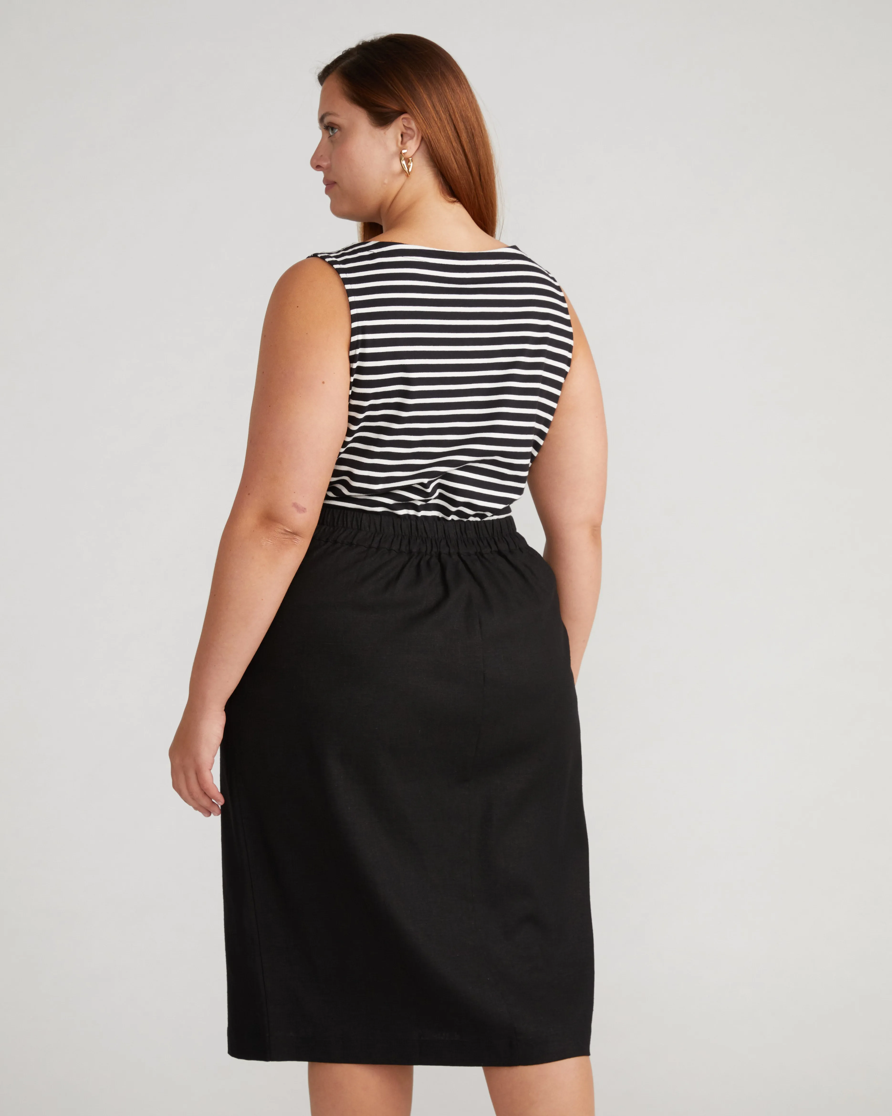 Wooster Linen Blend Skirt - Black sold by Universal Standard product image thumbnail 2