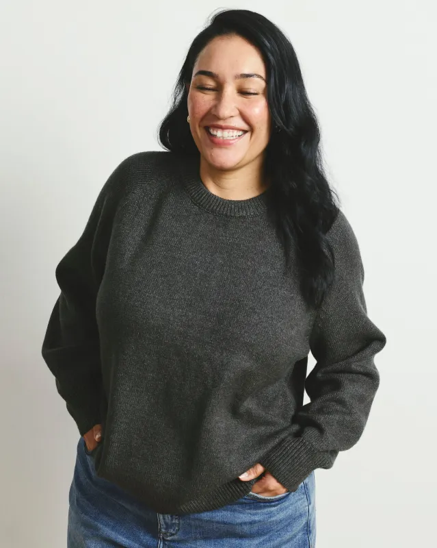 Soft Spun Long Sleeve Sweater - Dark Gray made by Universal Standard