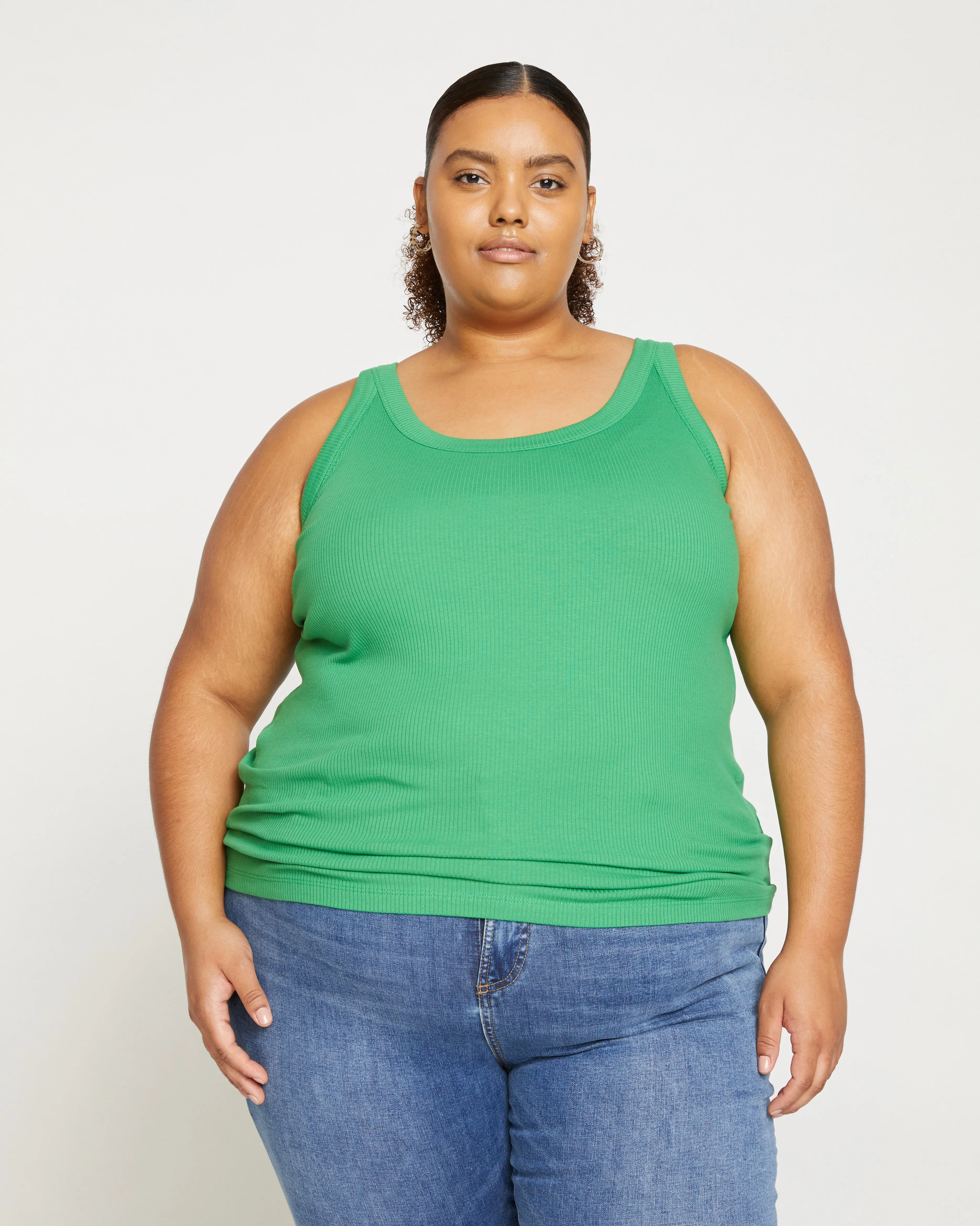 Roitfeld Ribbed Tank - Kelly Green sold by Universal Standard product image thumbnail 2