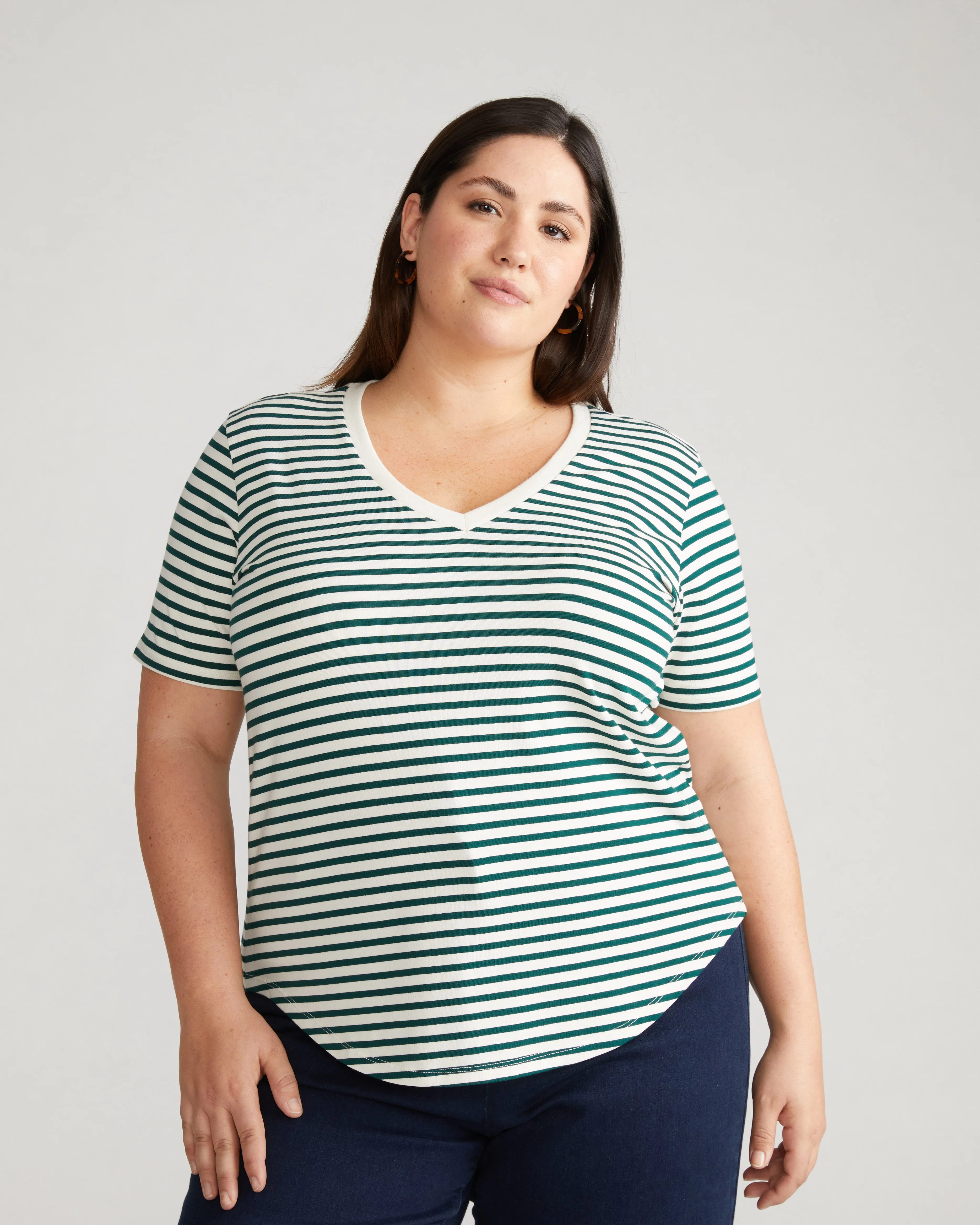 V Rex - Bone/Botanic Stripe sold by Universal Standard