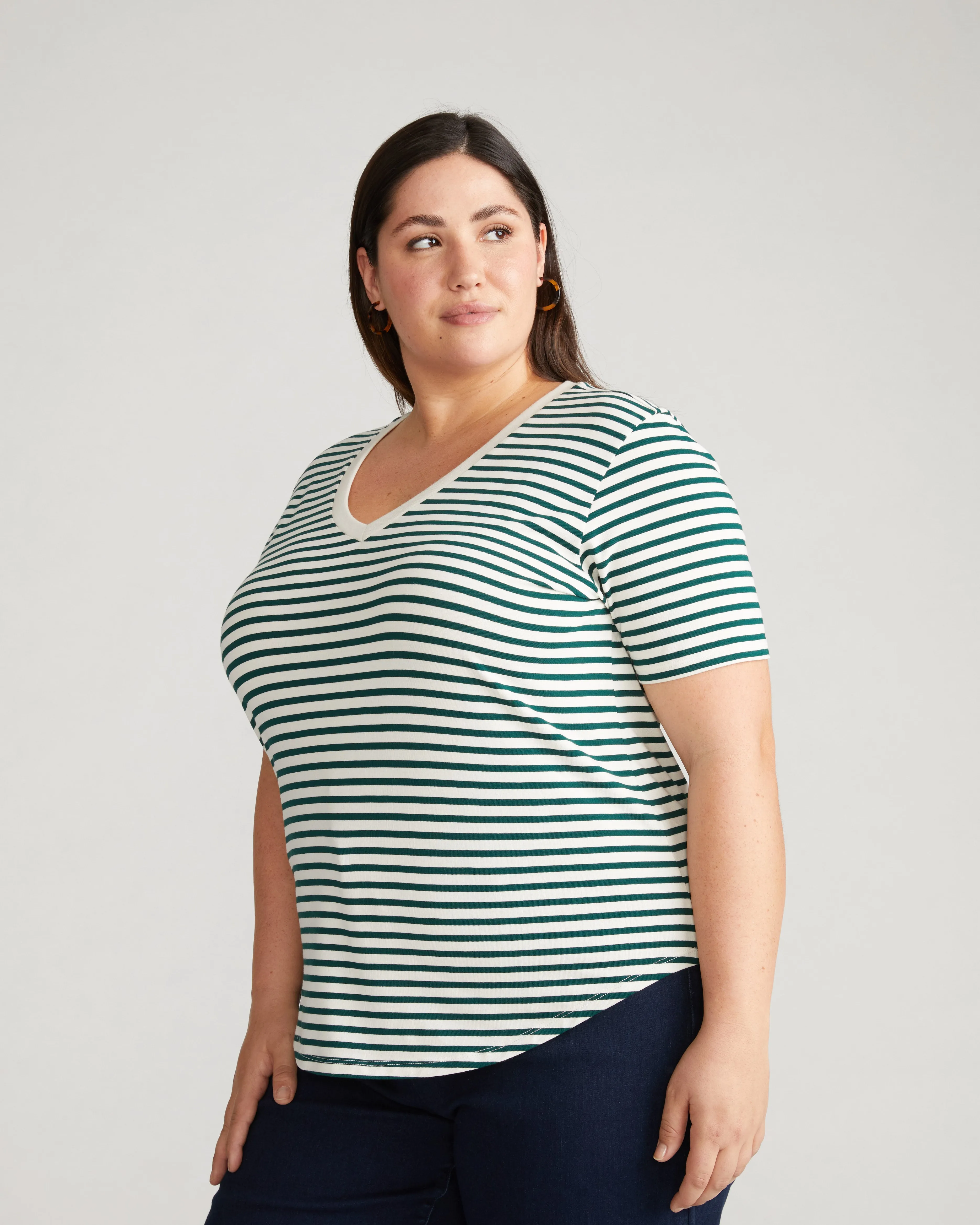 V Rex - Bone/Botanic Stripe sold by Universal Standard product image thumbnail 2