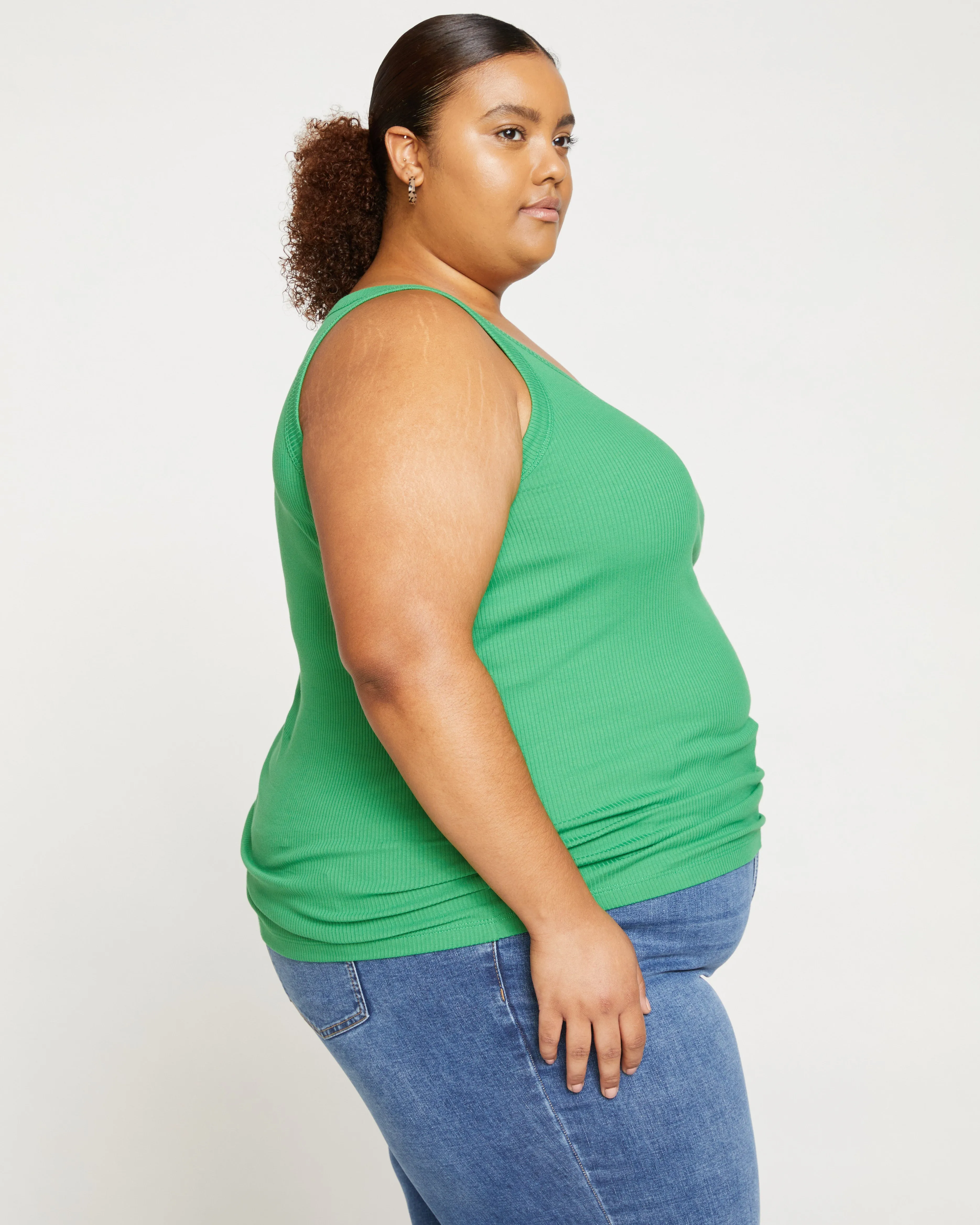 Roitfeld Ribbed Tank - Kelly Green sold by Universal Standard product image thumbnail 3