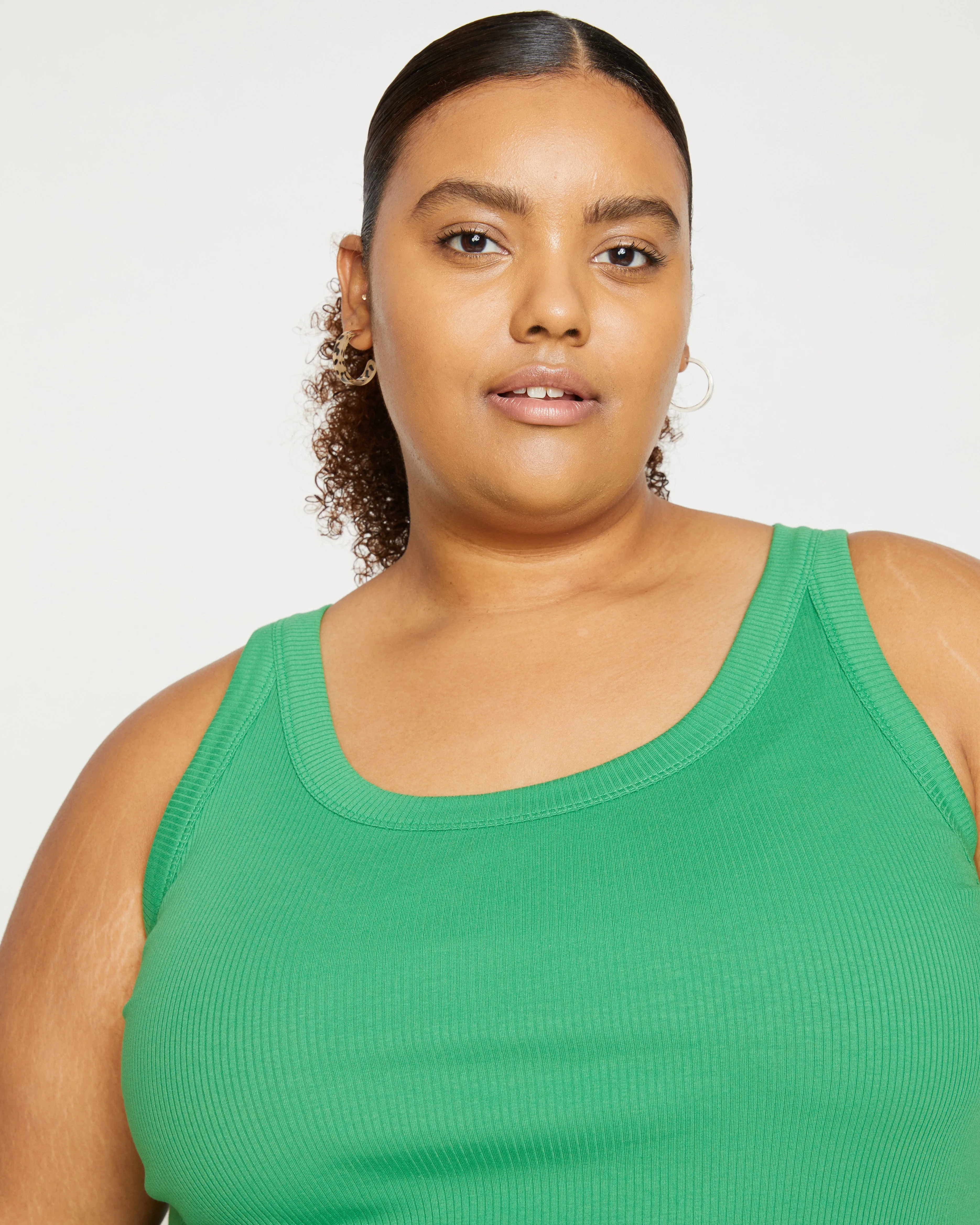 Roitfeld Ribbed Tank - Kelly Green sold by Universal Standard