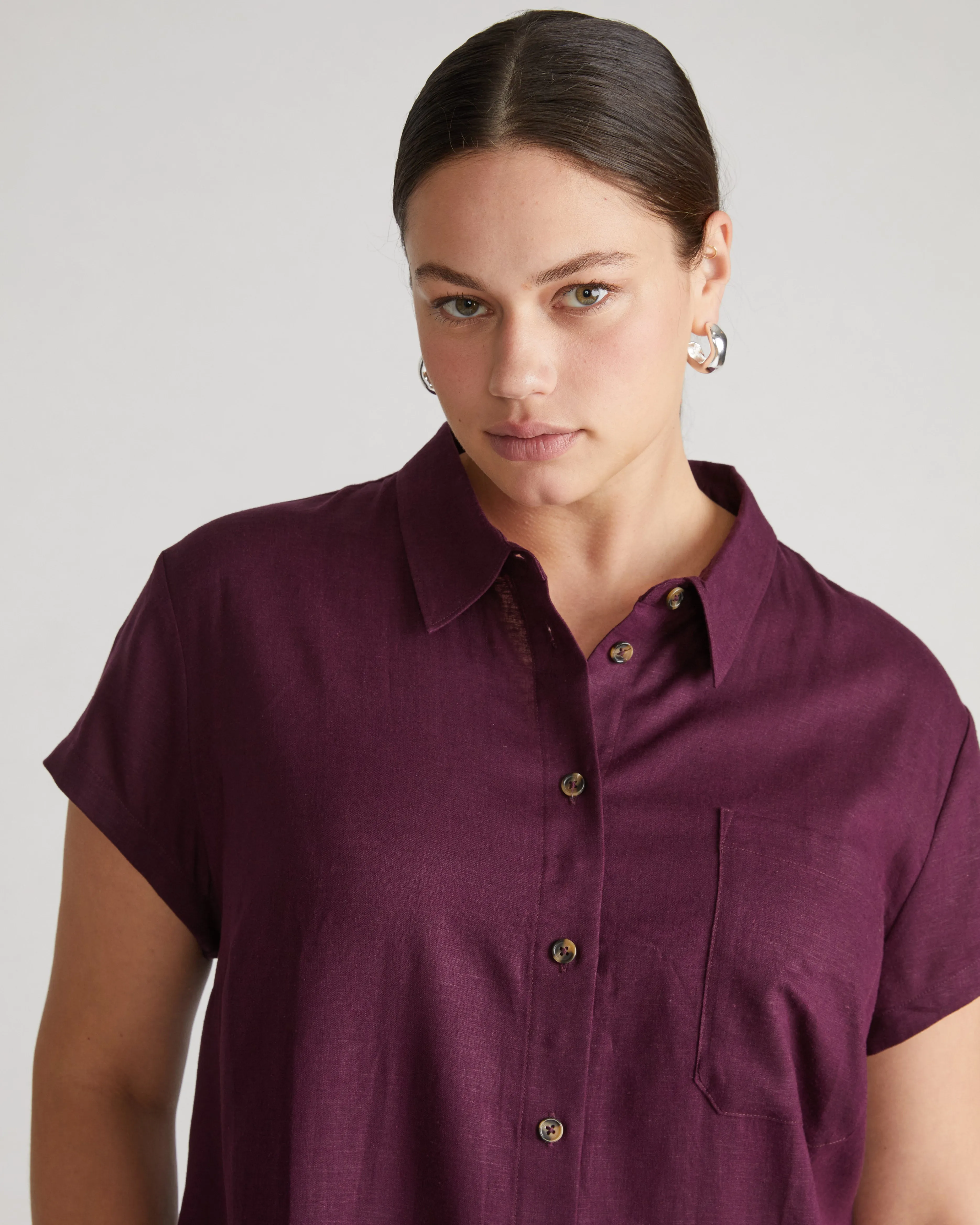 Dune Linen Shirtdress - Acai sold by Universal Standard product image thumbnail 2