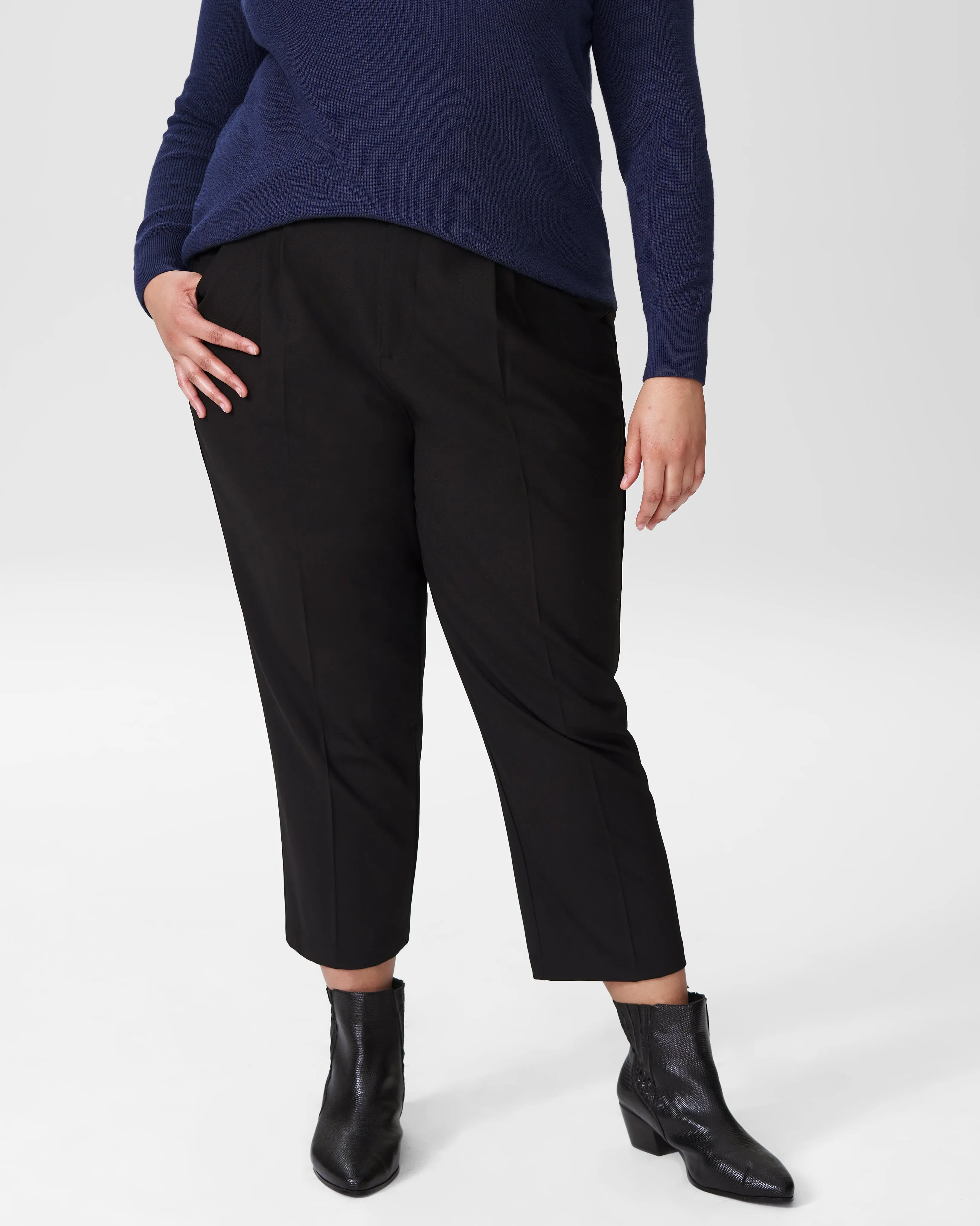 Silvia Slim Cut Cropped Trousers 25 inch - Black sold by Universal Standard