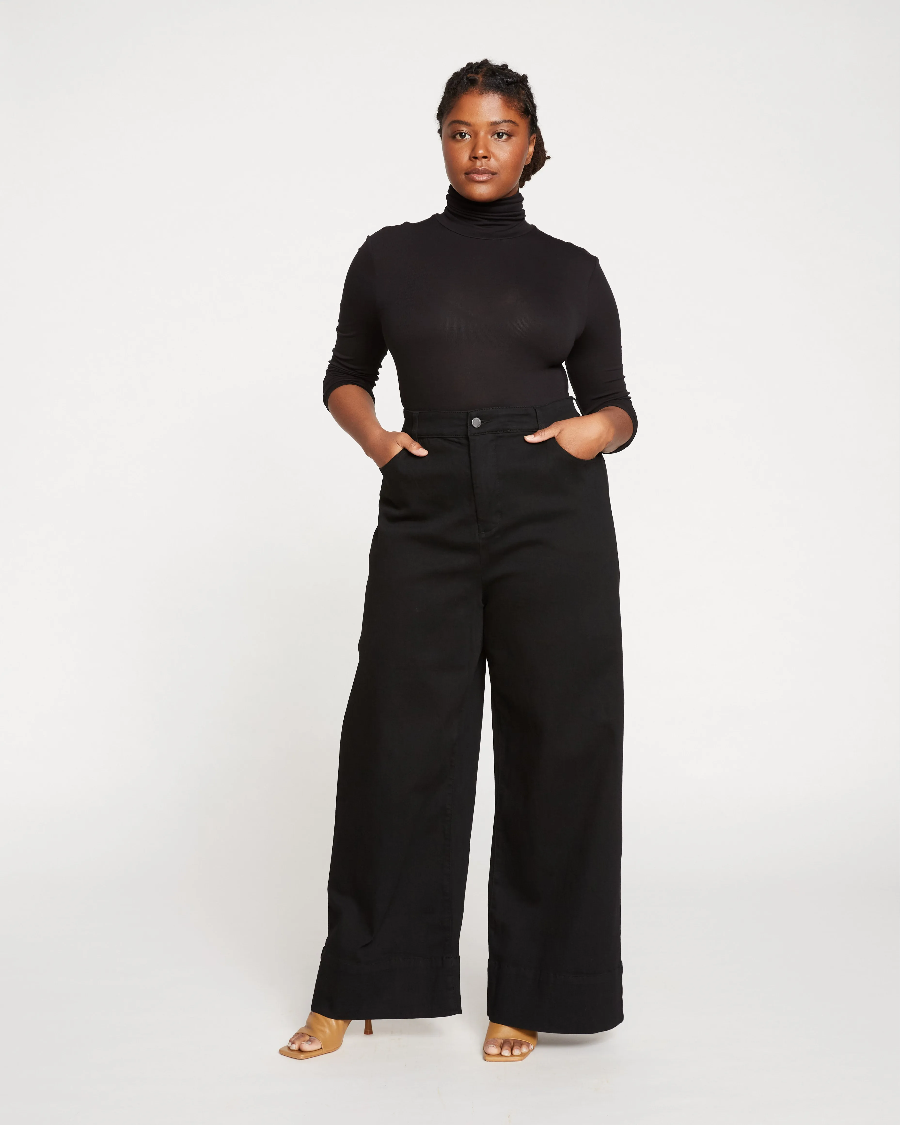 Carrie High Rise Wide Leg Jeans - Black sold by Universal Standard