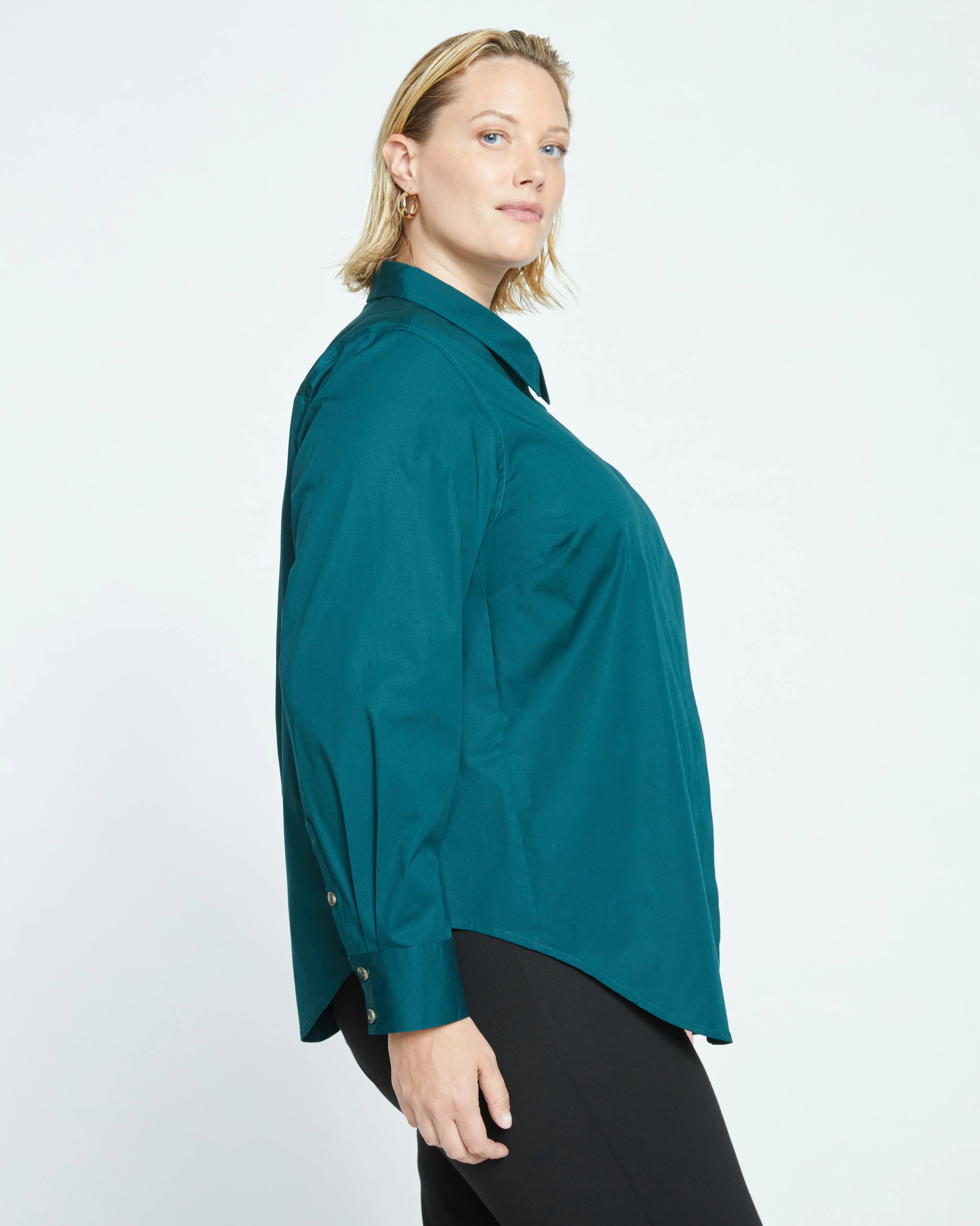 Elbe Stretch Poplin Shirt Classic Fit - Forest Green sold by Universal Standard product image thumbnail 4