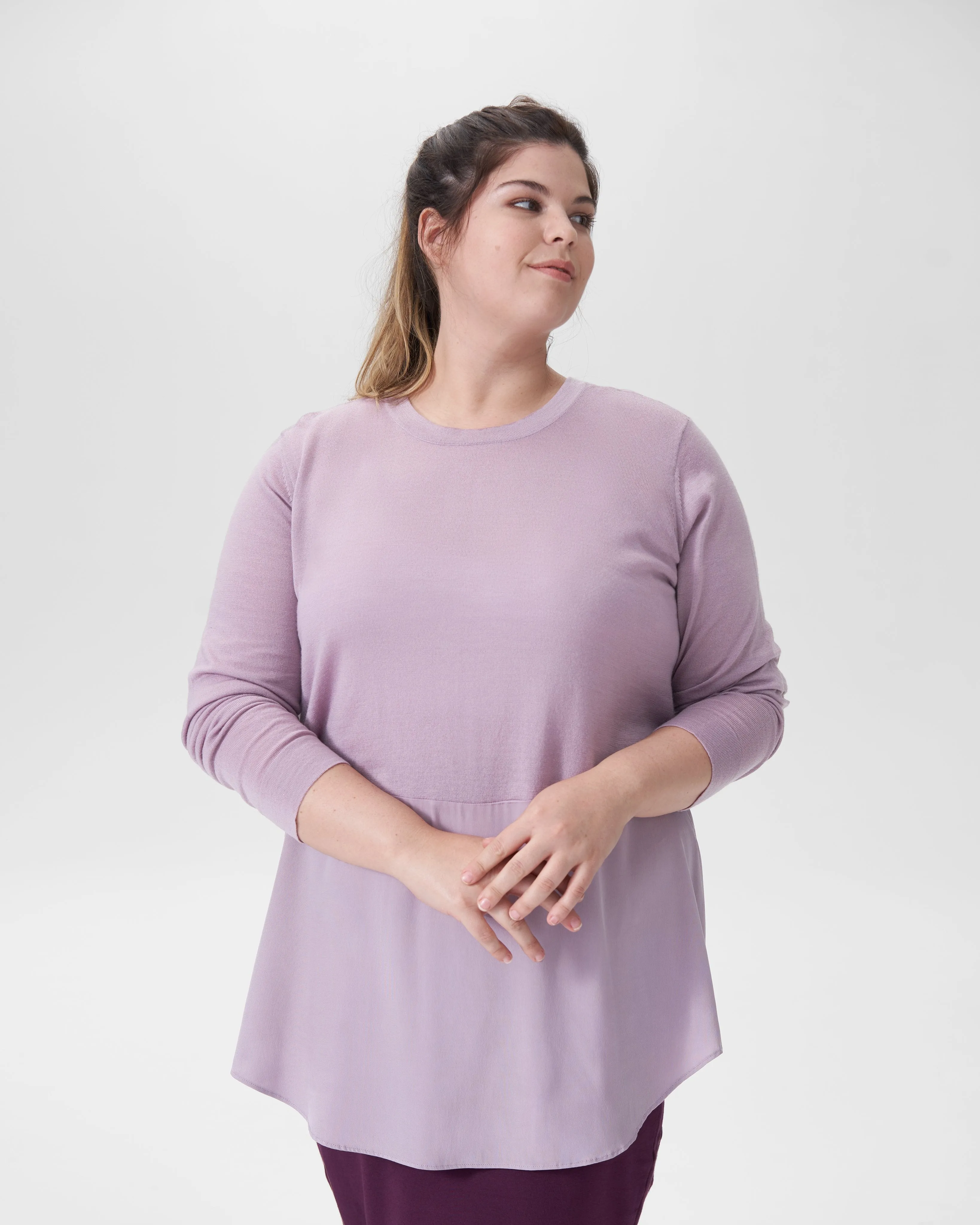 Dalia Mixed Media Sweater - Orchid sold by Universal Standard product image thumbnail 4