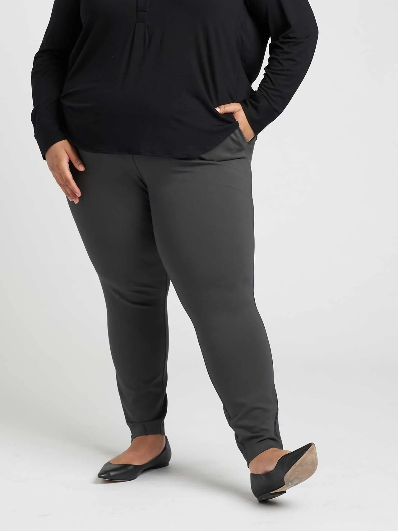 Moro Pocket Ponte Pants - Black Sand sold by Universal Standard product image thumbnail 2