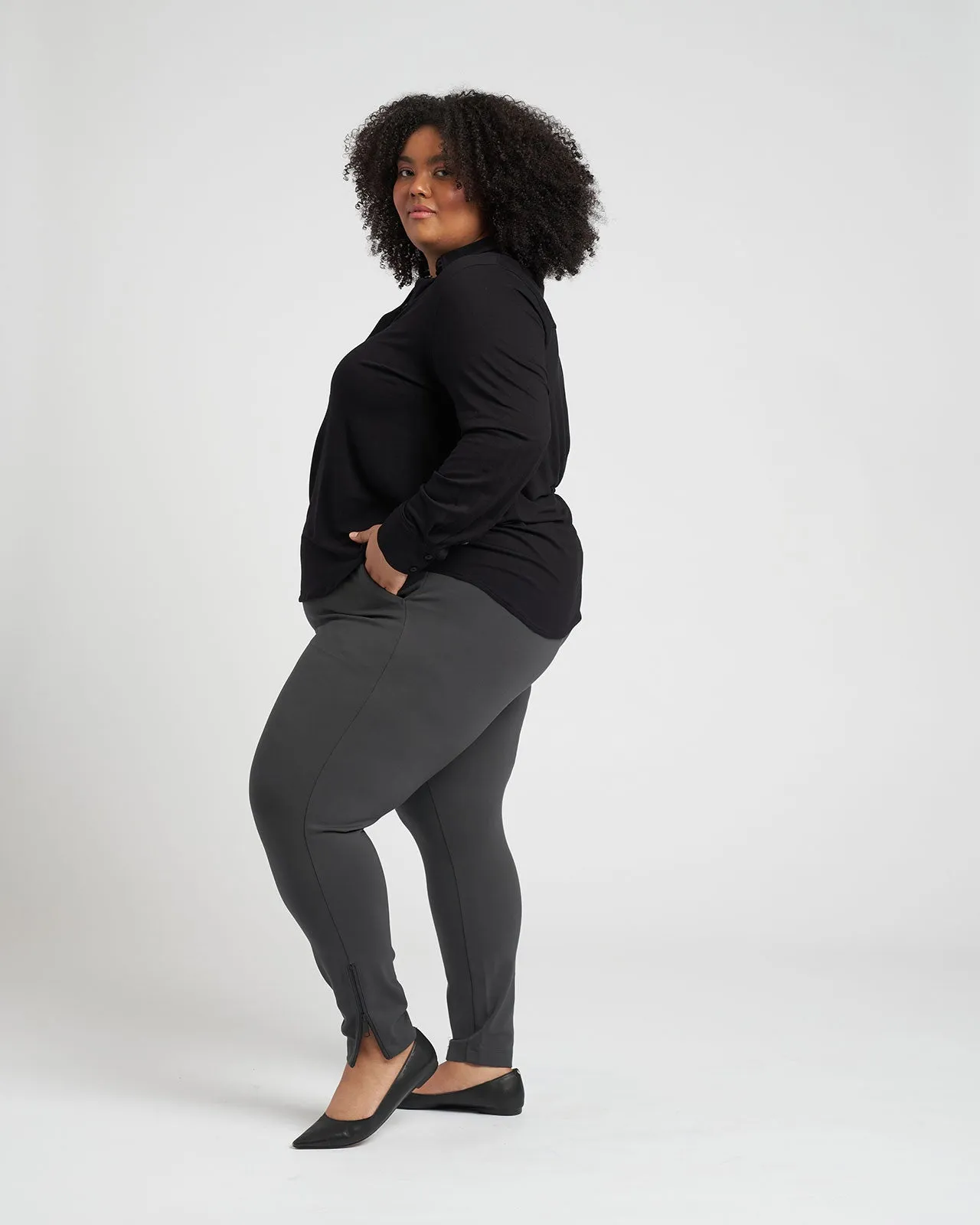 Moro Pocket Ponte Pants - Black Sand sold by Universal Standard product image thumbnail 3