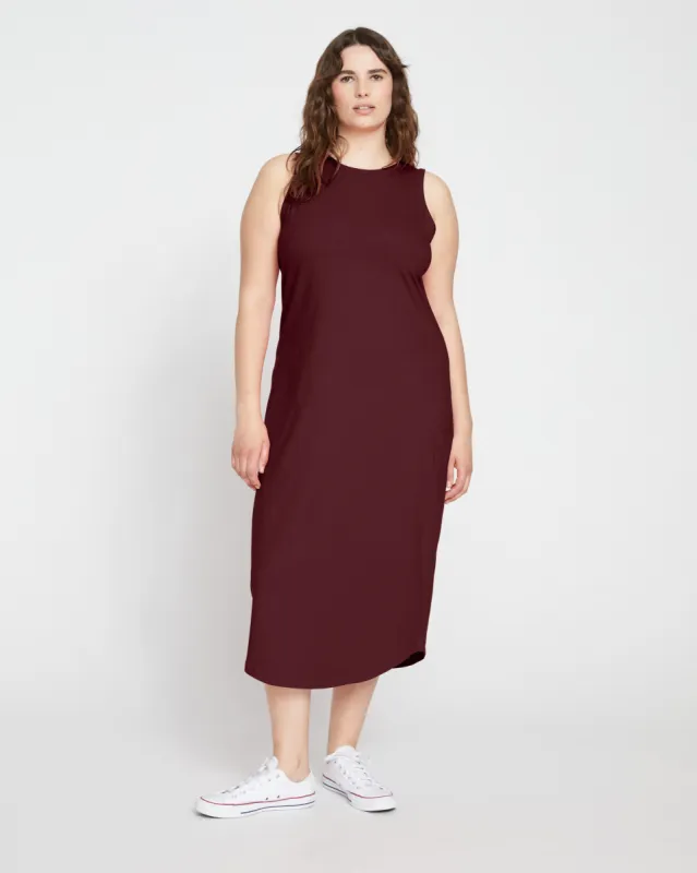 Cai High Neck Tank Dress - Black Cherry sold by Universal Standard