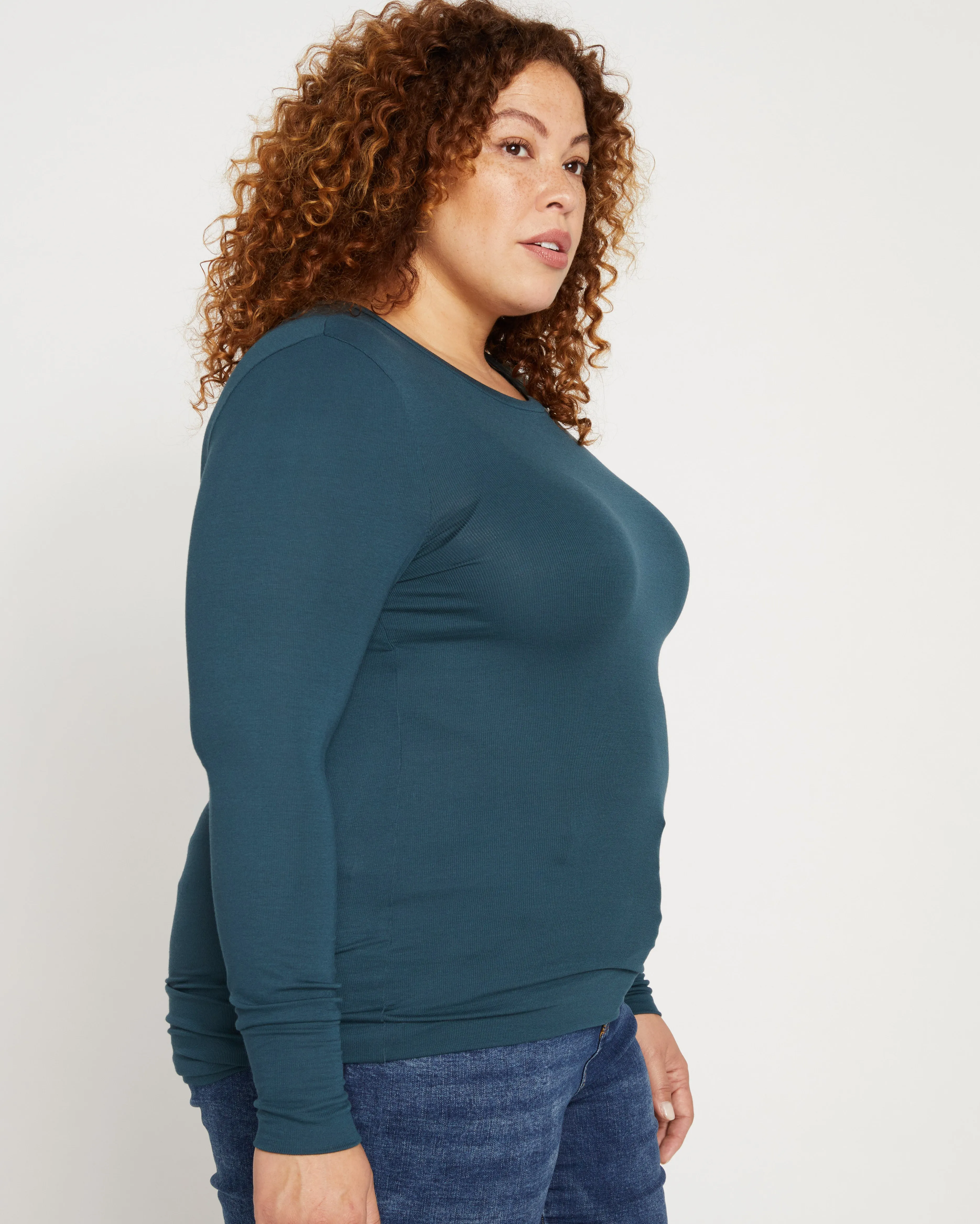 Foundation Long Sleeve Crew Neck Tee - Deep Sea sold by Universal Standard product image thumbnail 3