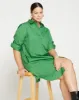 Petite Odeon Stretch Poplin Shirtdress - Spearmint Candy sold by Universal Standard