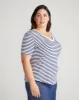 V Rex - White/Cenote Stripe sold by Universal Standard
