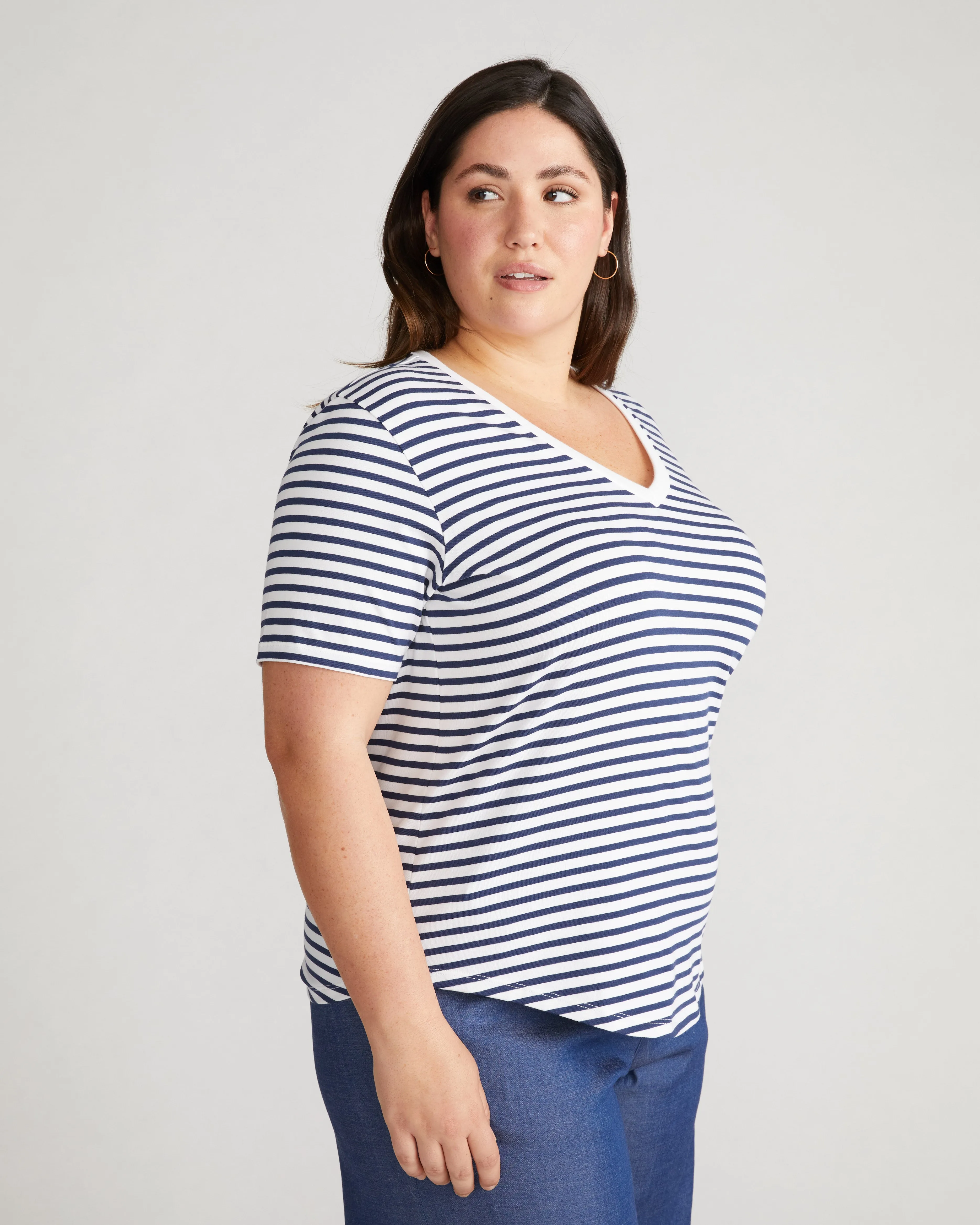 V Rex - White/Cenote Stripe sold by Universal Standard product image thumbnail 2