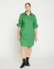 Petite Odeon Stretch Poplin Shirtdress - Spearmint Candy sold by Universal Standard