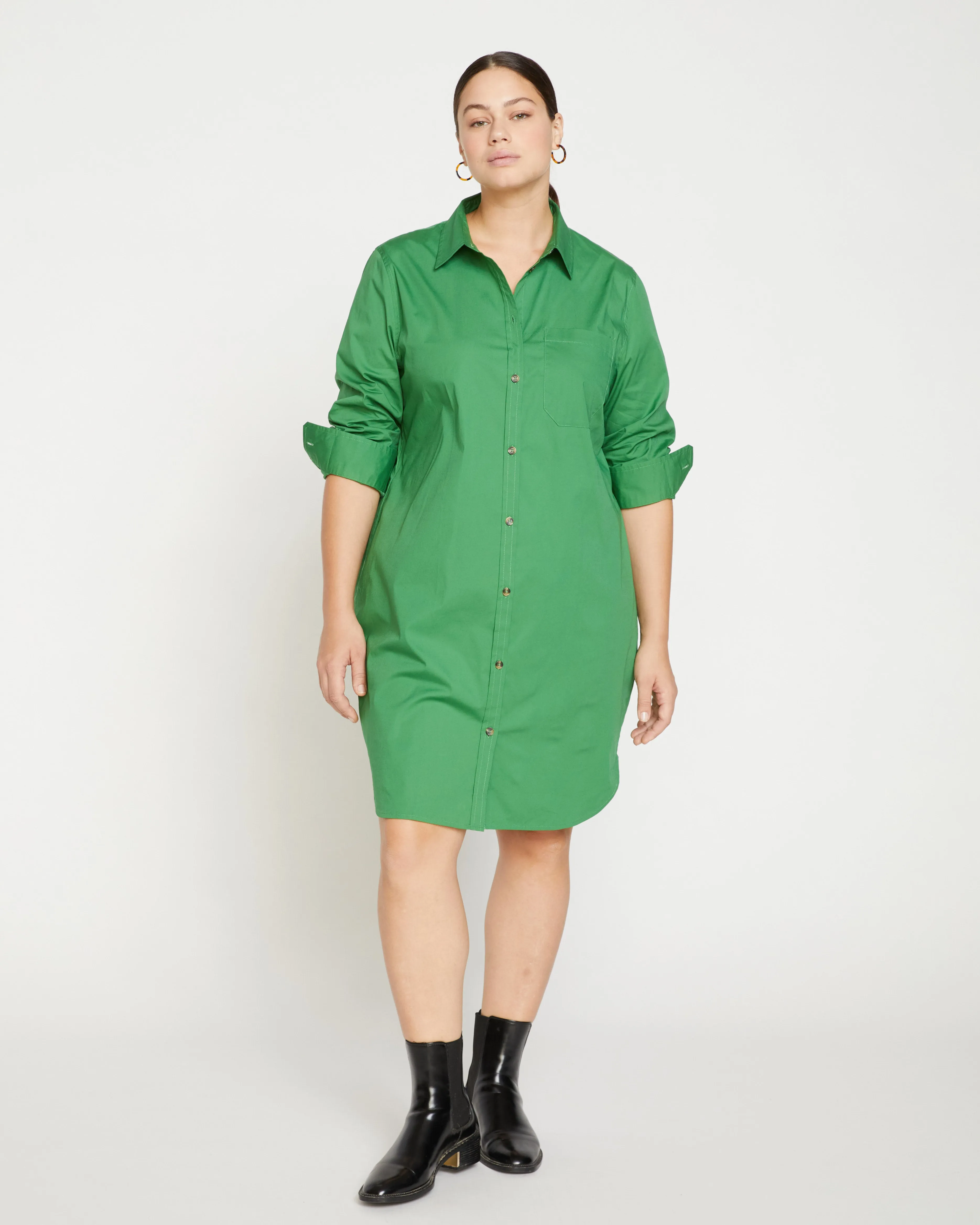 Petite Odeon Stretch Poplin Shirtdress - Spearmint Candy sold by Universal Standard product image thumbnail 2