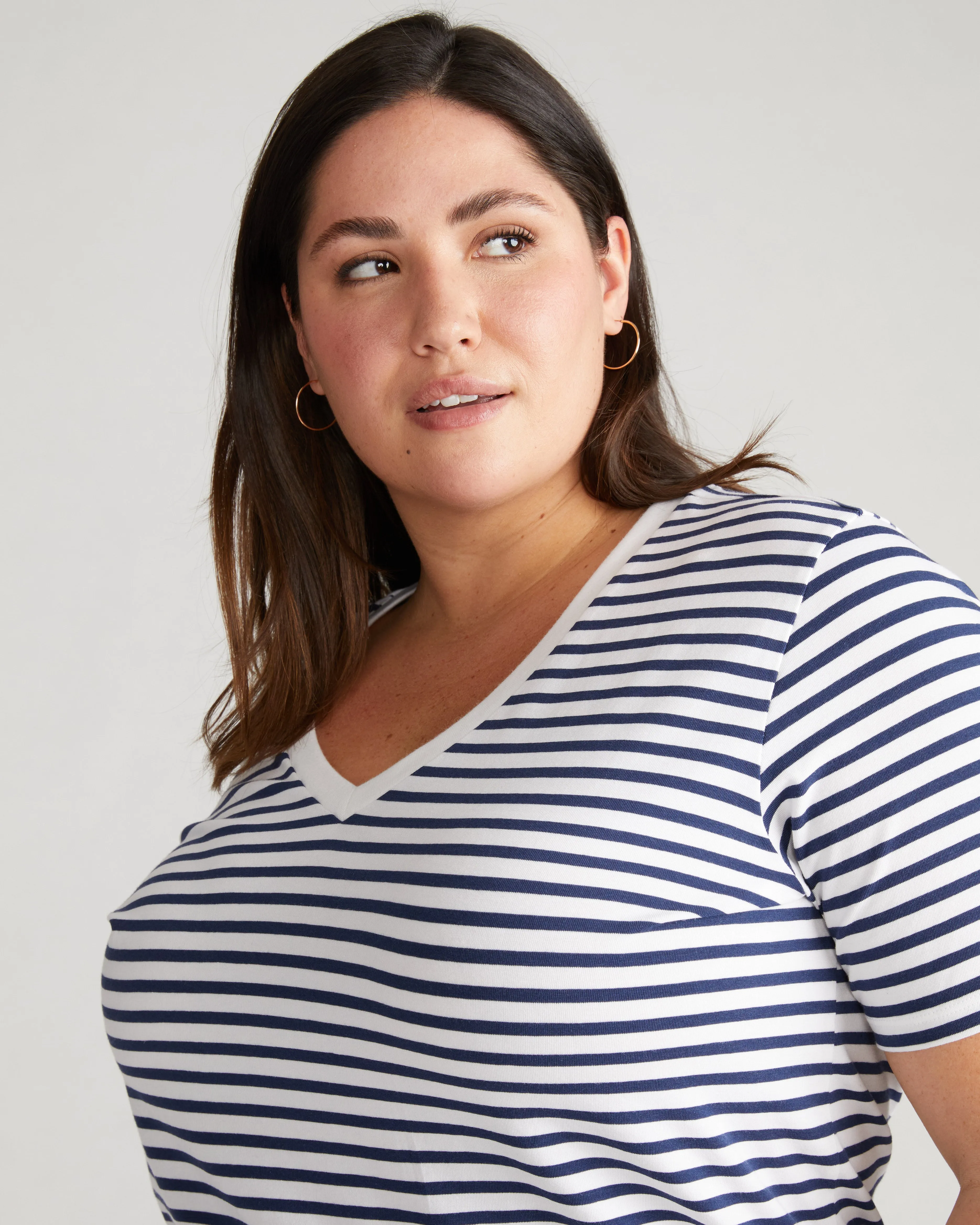 V Rex - White/Cenote Stripe sold by Universal Standard