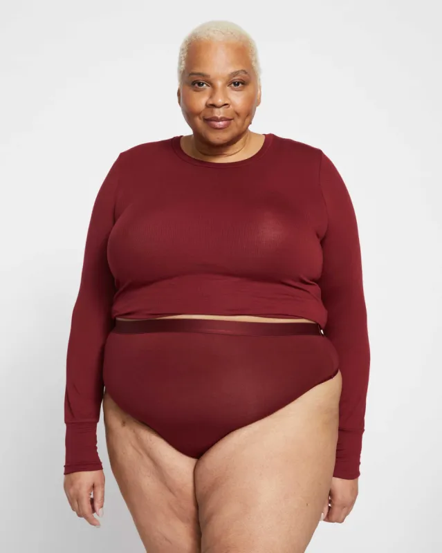 UltimateS High Rise Thong - Brick Red sold by Universal Standard