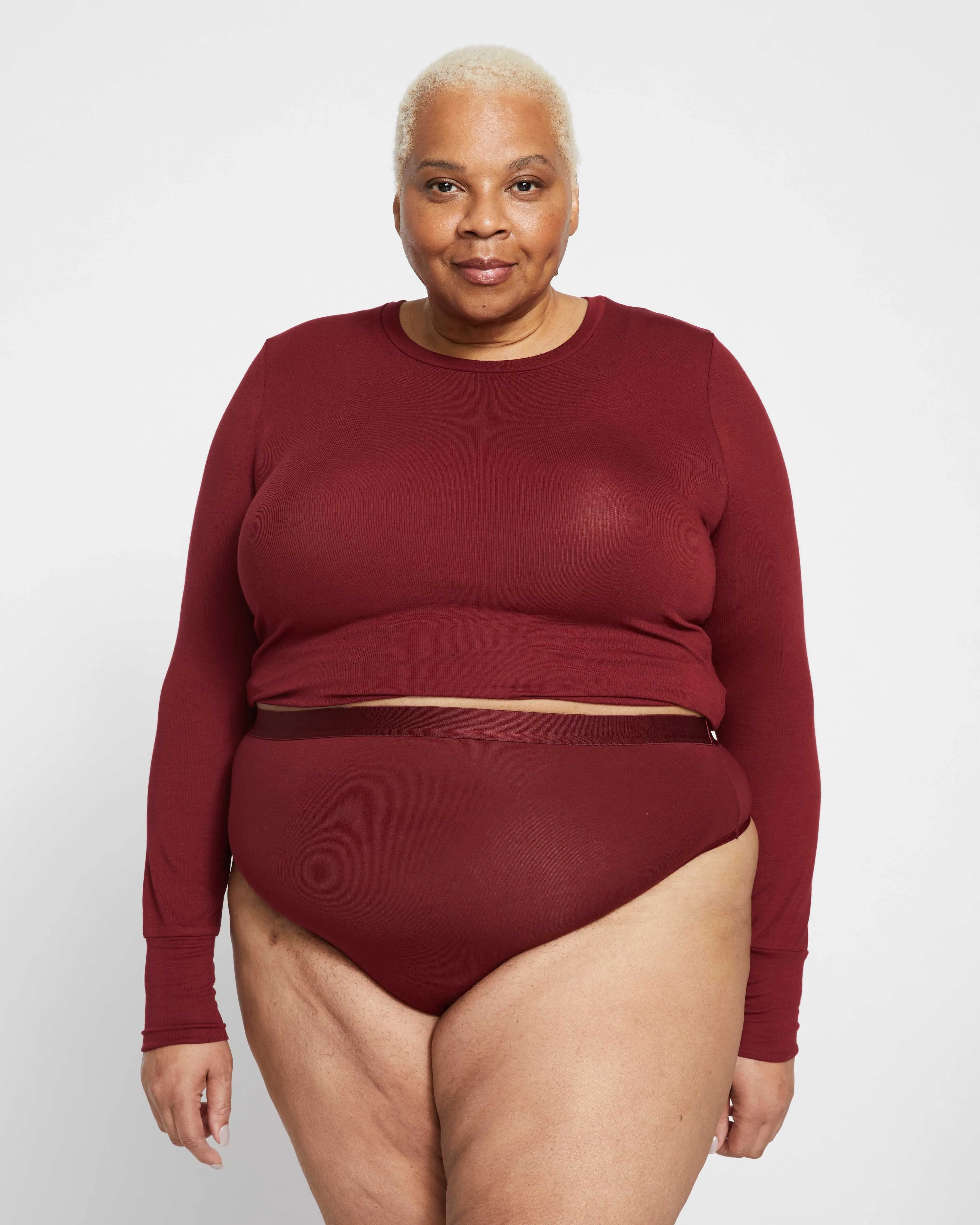 UltimateS High Rise Thong - Brick Red sold by Universal Standard