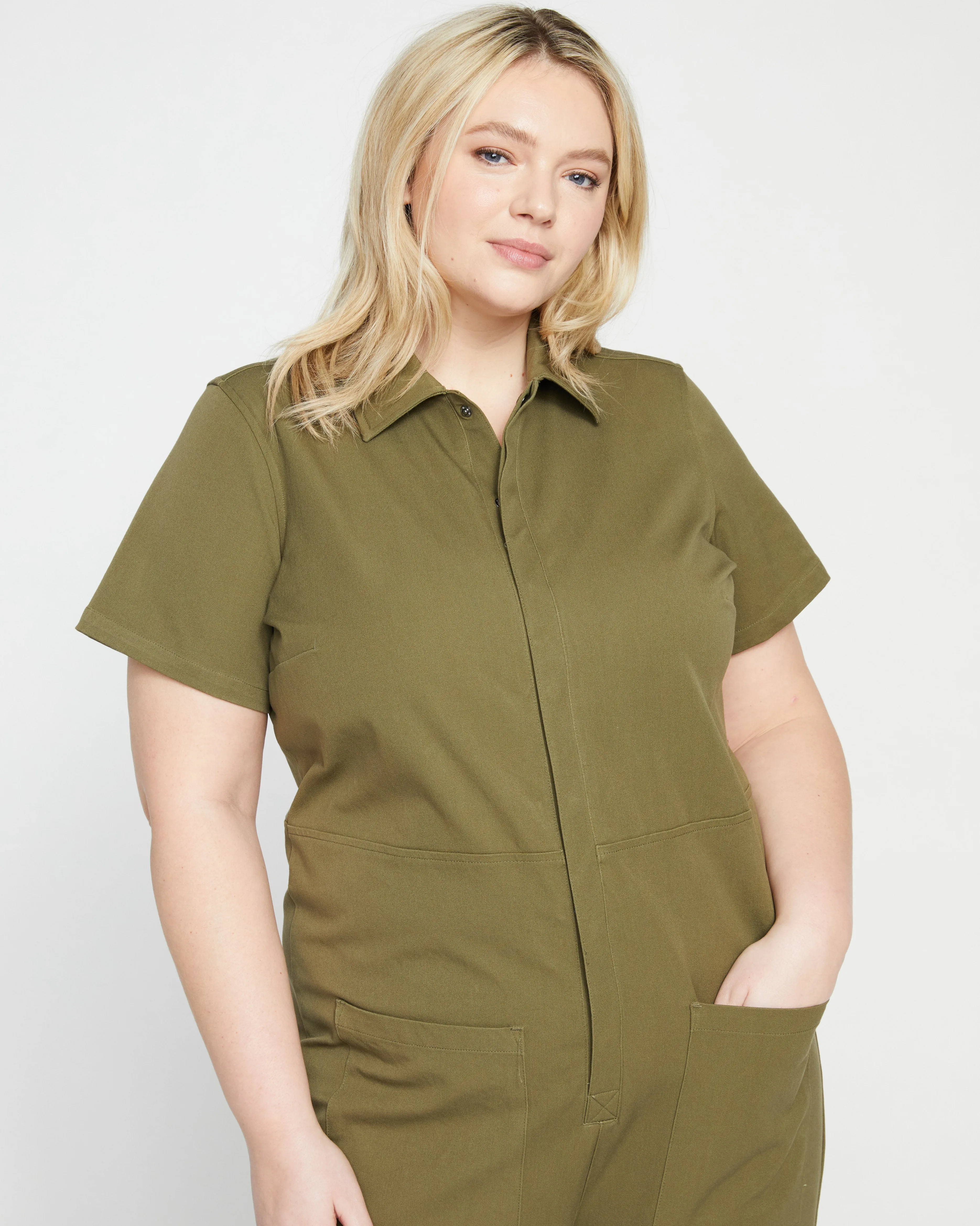 Kate Stretch Cotton Twill Jumpsuit - Ivy sold by Universal Standard product image thumbnail 2