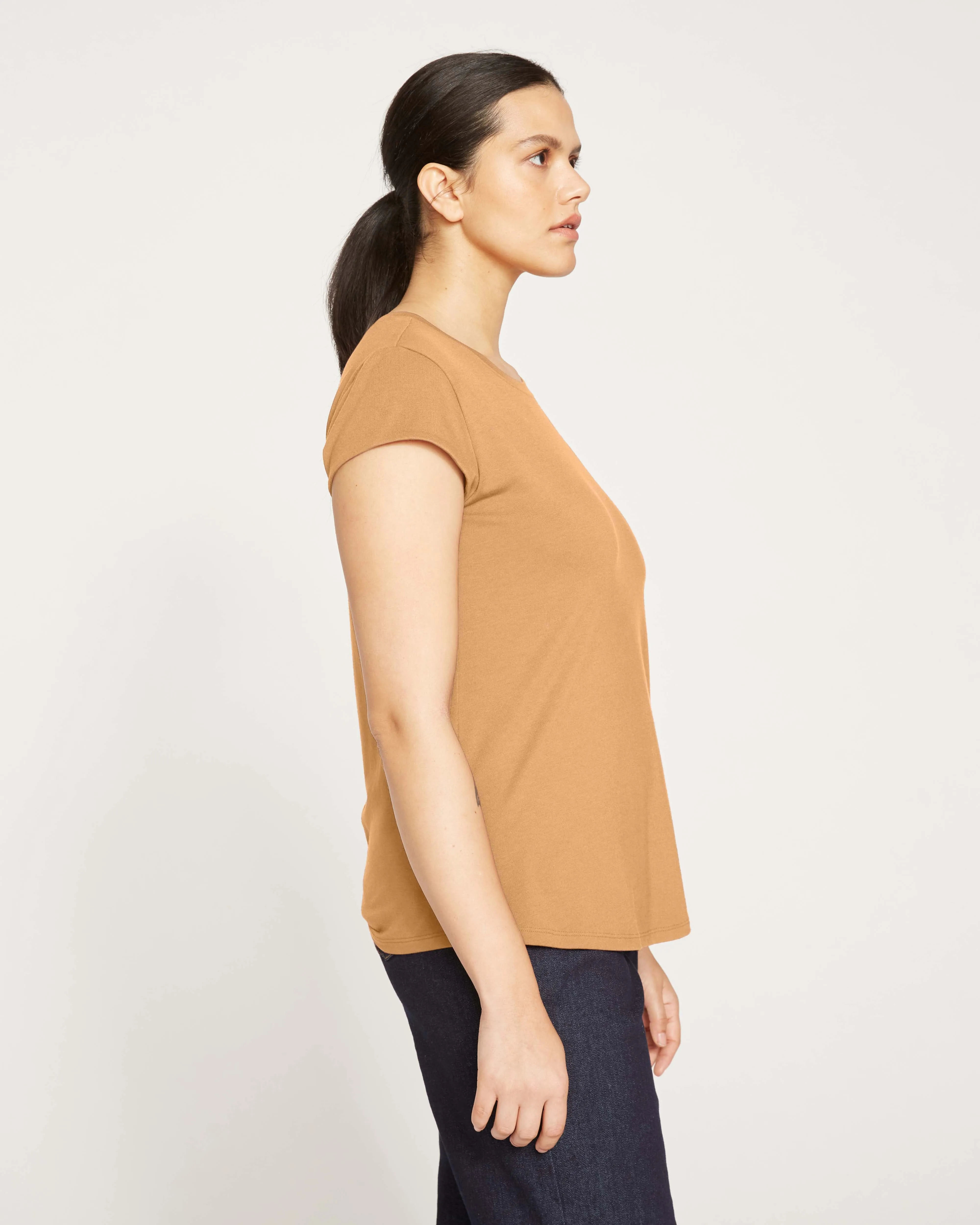 Ashley Cap Sleeve Tee - Caramel sold by Universal Standard product image thumbnail 4