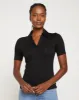 Apero Liquid Jersey Polo Top - Black sold by Universal Standard