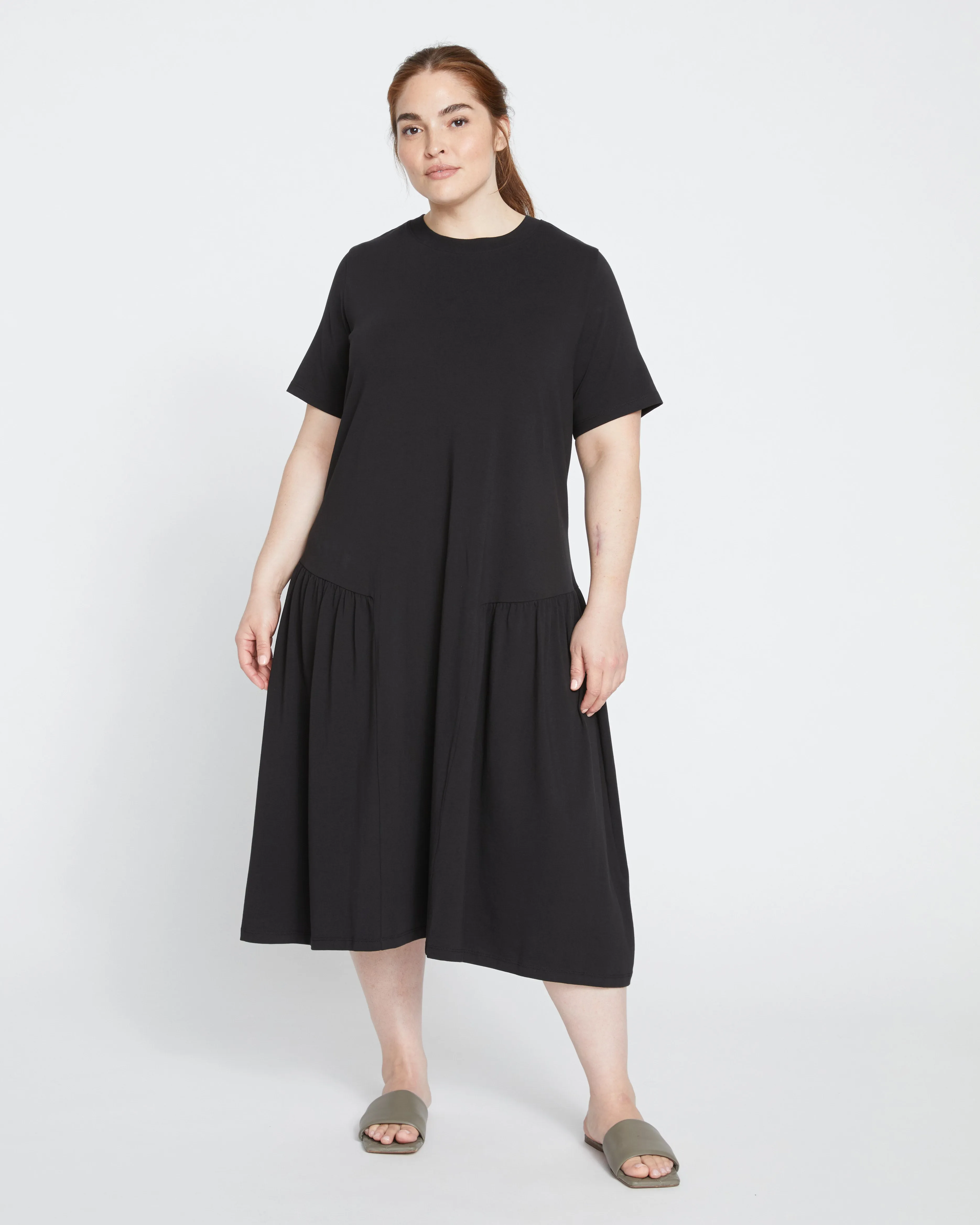 Sunday Garden T-Shirt Dress - Black sold by Universal Standard