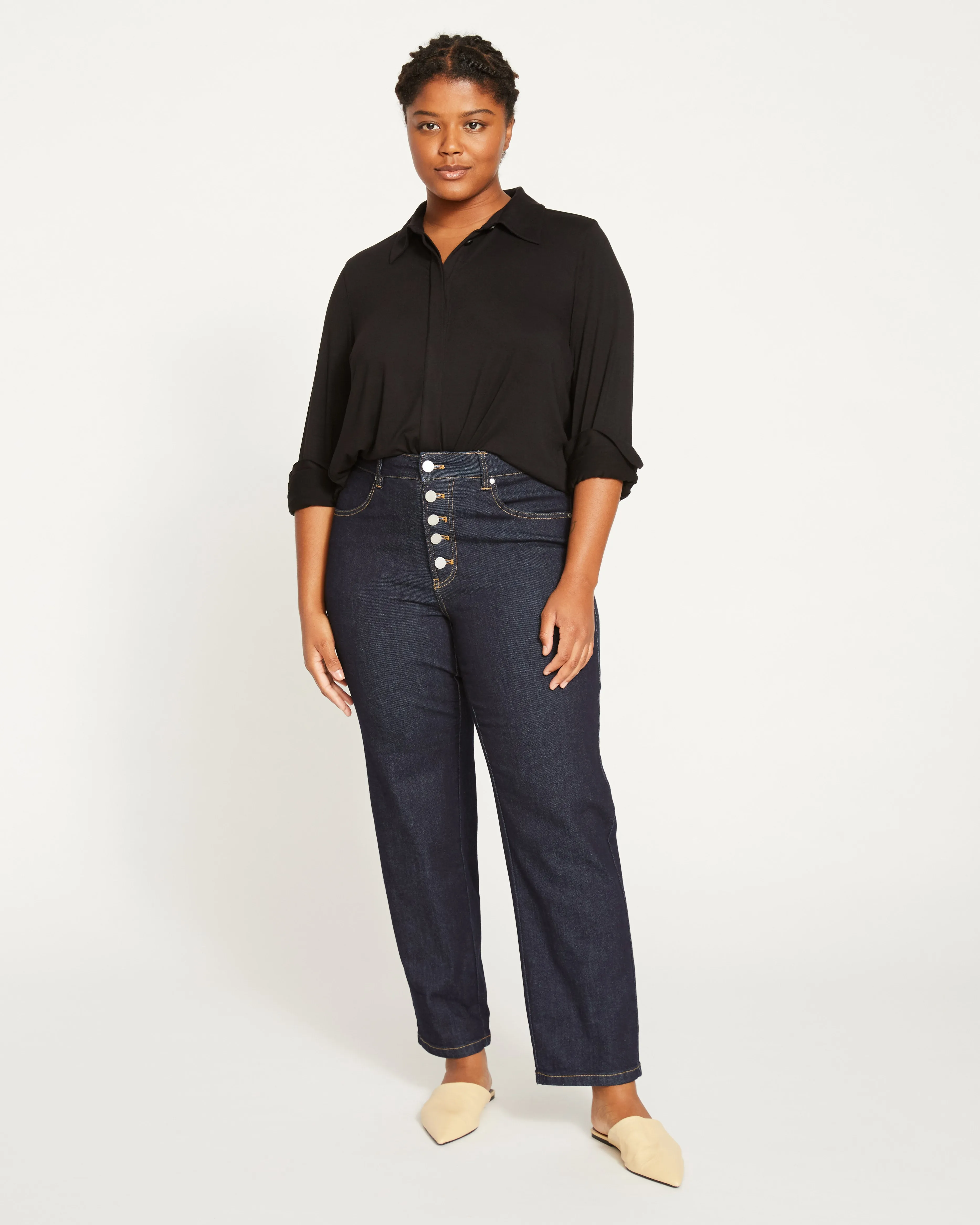 Elbe Liquid Jersey Shirt Classic Fit - Black sold by Universal Standard product image thumbnail 2