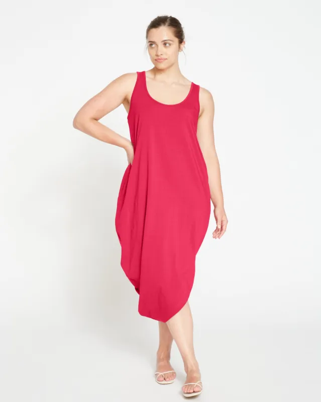 Iconic Geneva Tank Dress - Cerise sold by Universal Standard