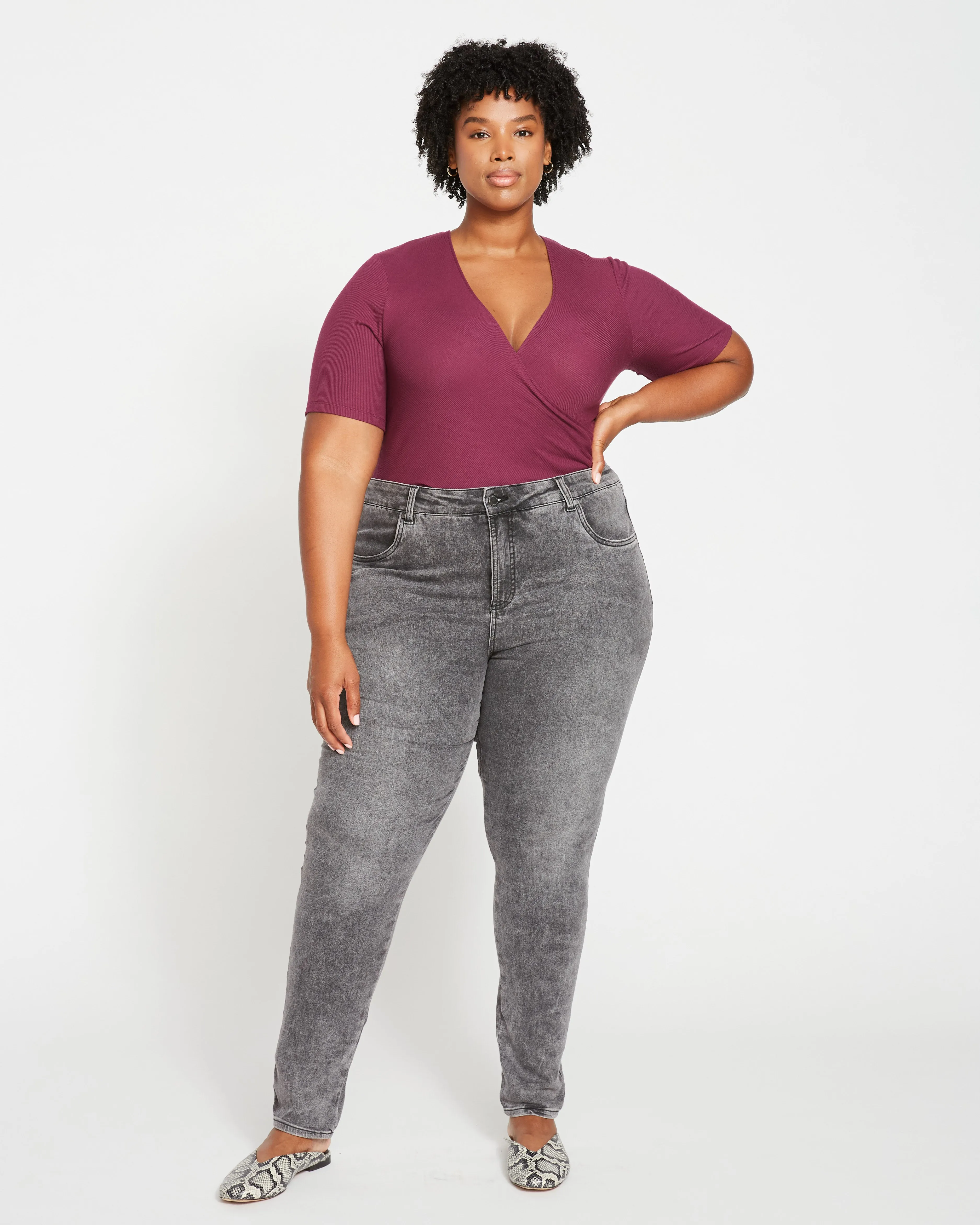 Seine High Rise Skinny Jeans 32 Inch - Distressed Black sold by Universal Standard