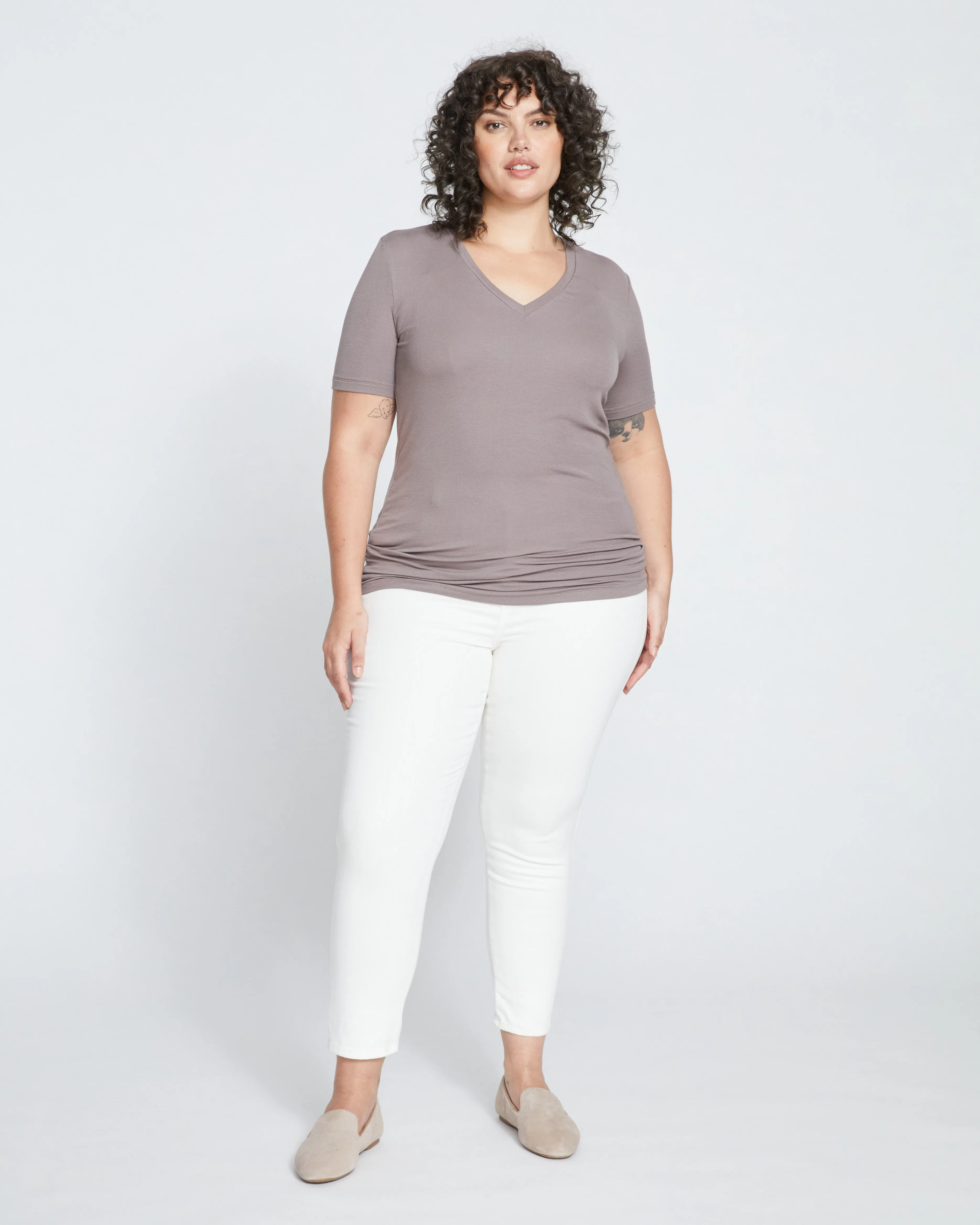 Foundation Short Sleeve V-Neck Tee - Nutmeg sold by Universal Standard product image thumbnail 2