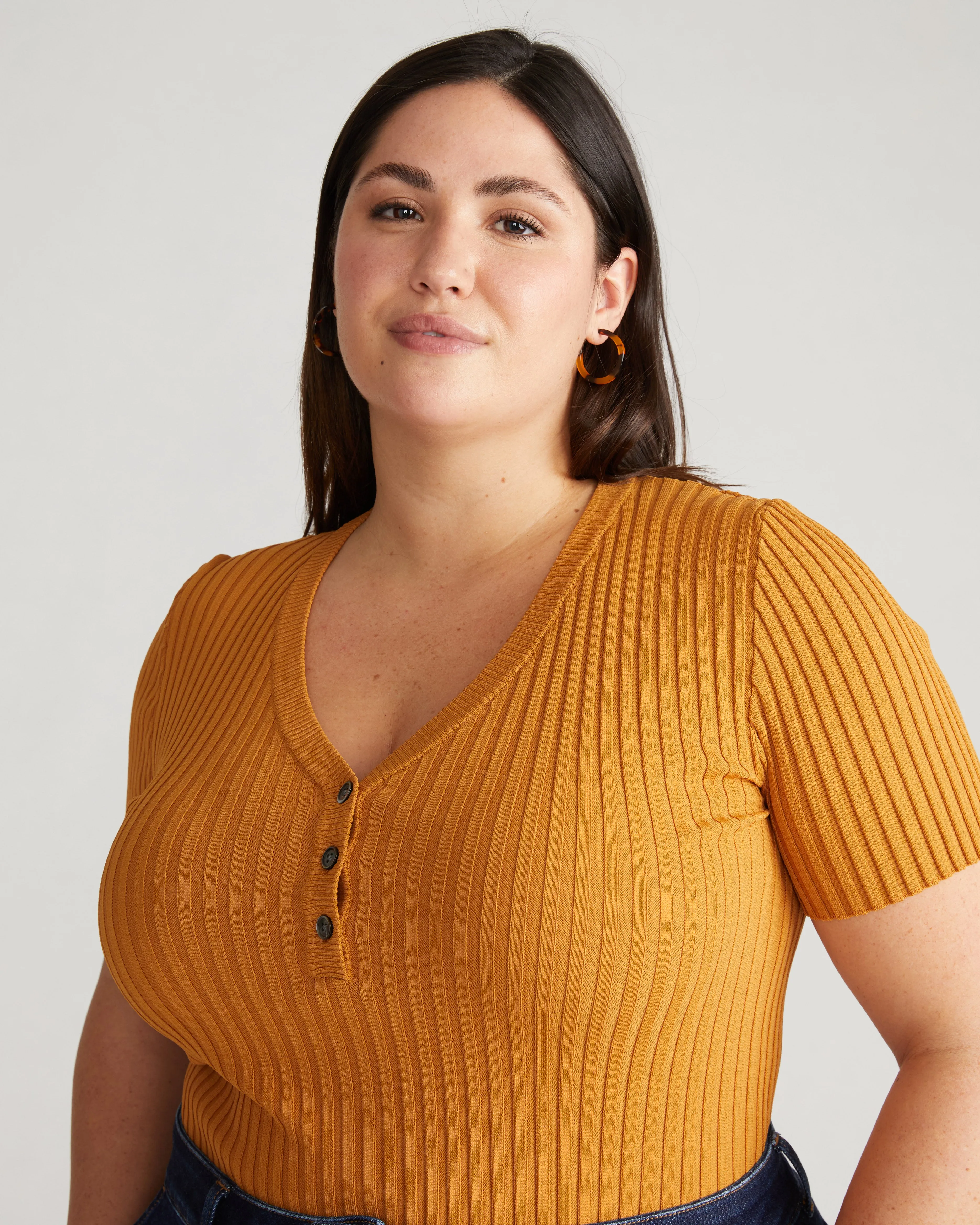 Button Front Sweater Top - Toffee sold by Universal Standard product image thumbnail 2