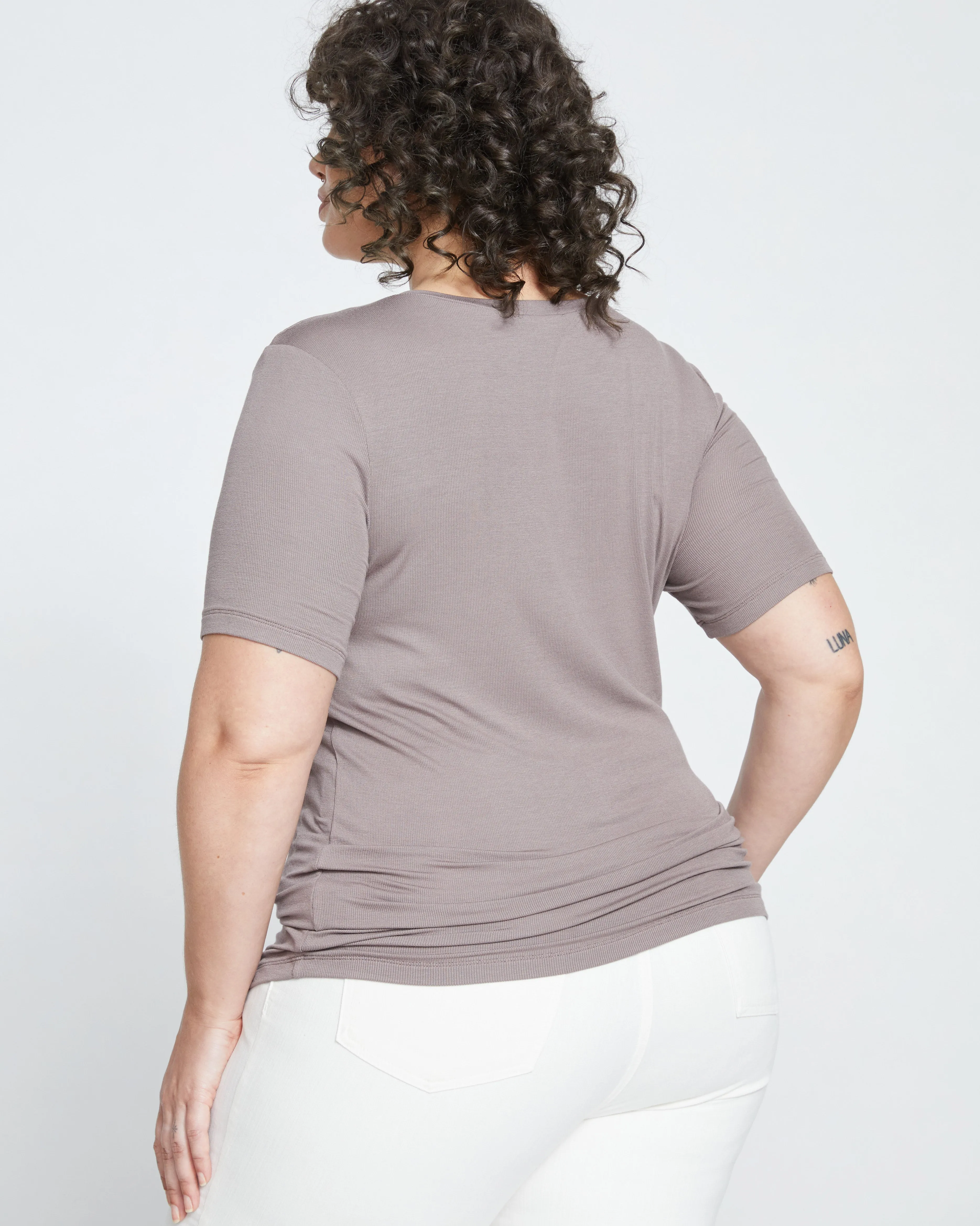 Foundation Short Sleeve V-Neck Tee - Nutmeg sold by Universal Standard product image thumbnail 4