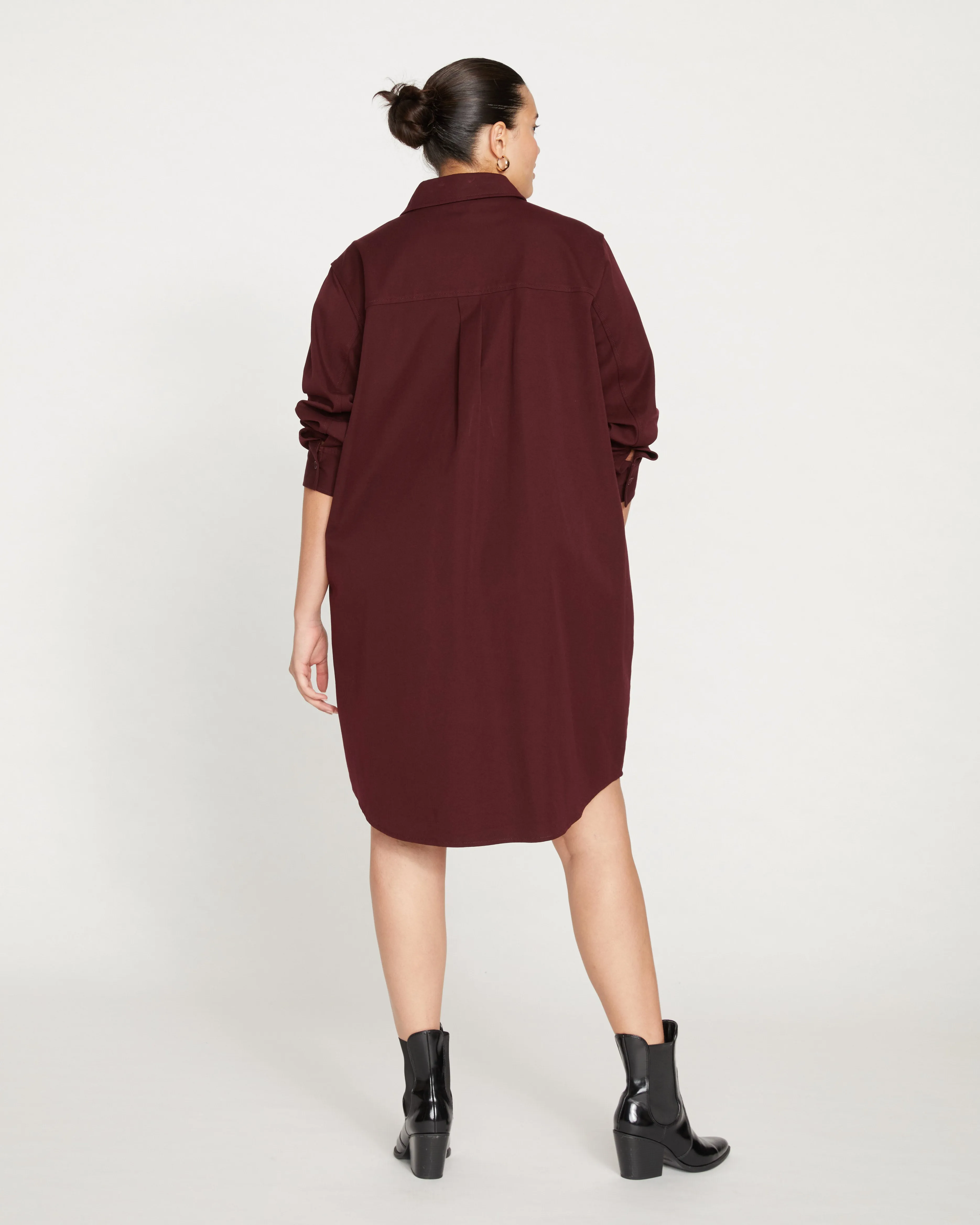 Carefree Stretch Twill Shirtdress - Black Cherry sold by Universal Standard product image thumbnail 4