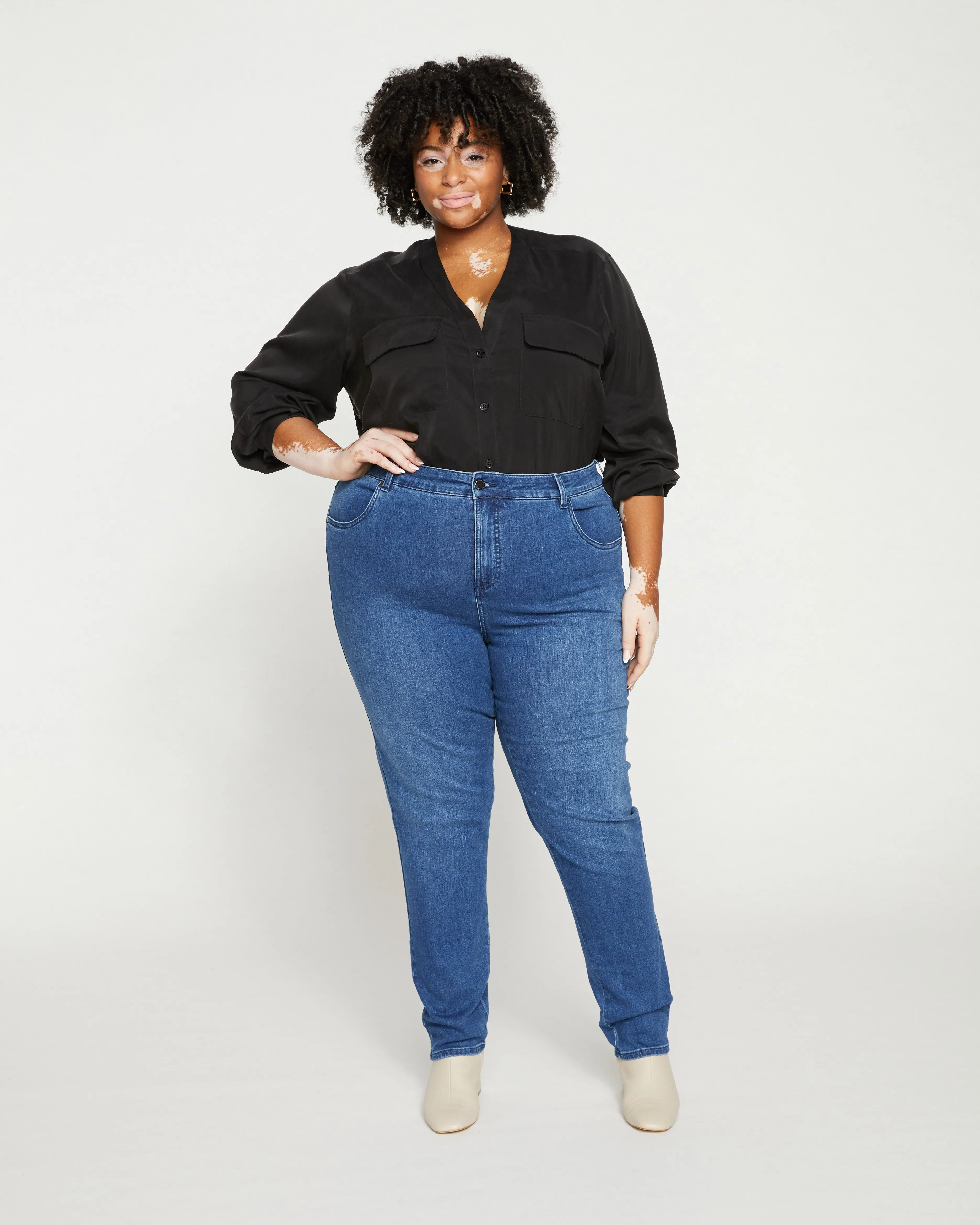 Seine High Rise Skinny Jeans 30 Inch - True Blue sold by Universal Standard