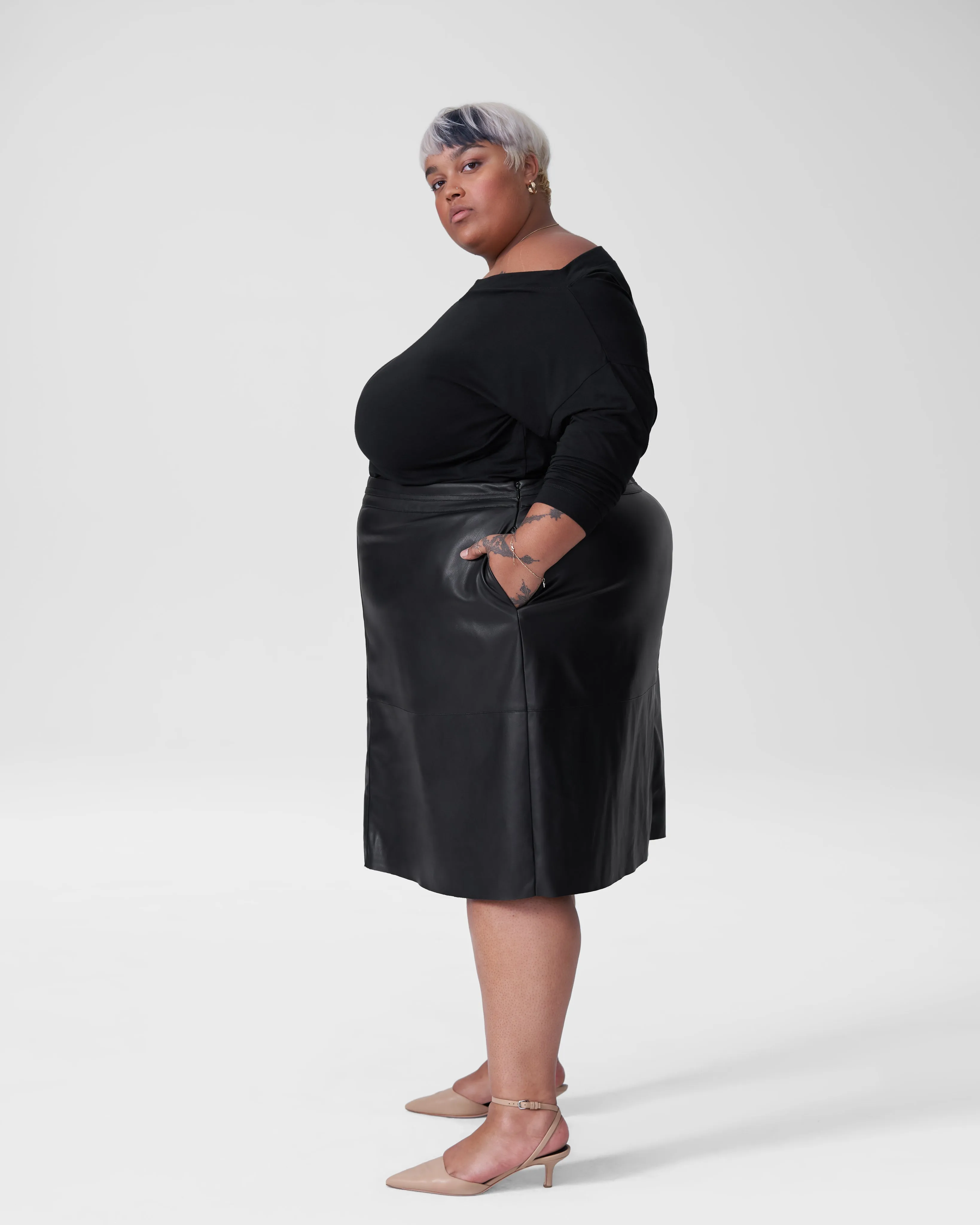 Taylor Vegan Leather Skirt - Black sold by Universal Standard product image thumbnail 5