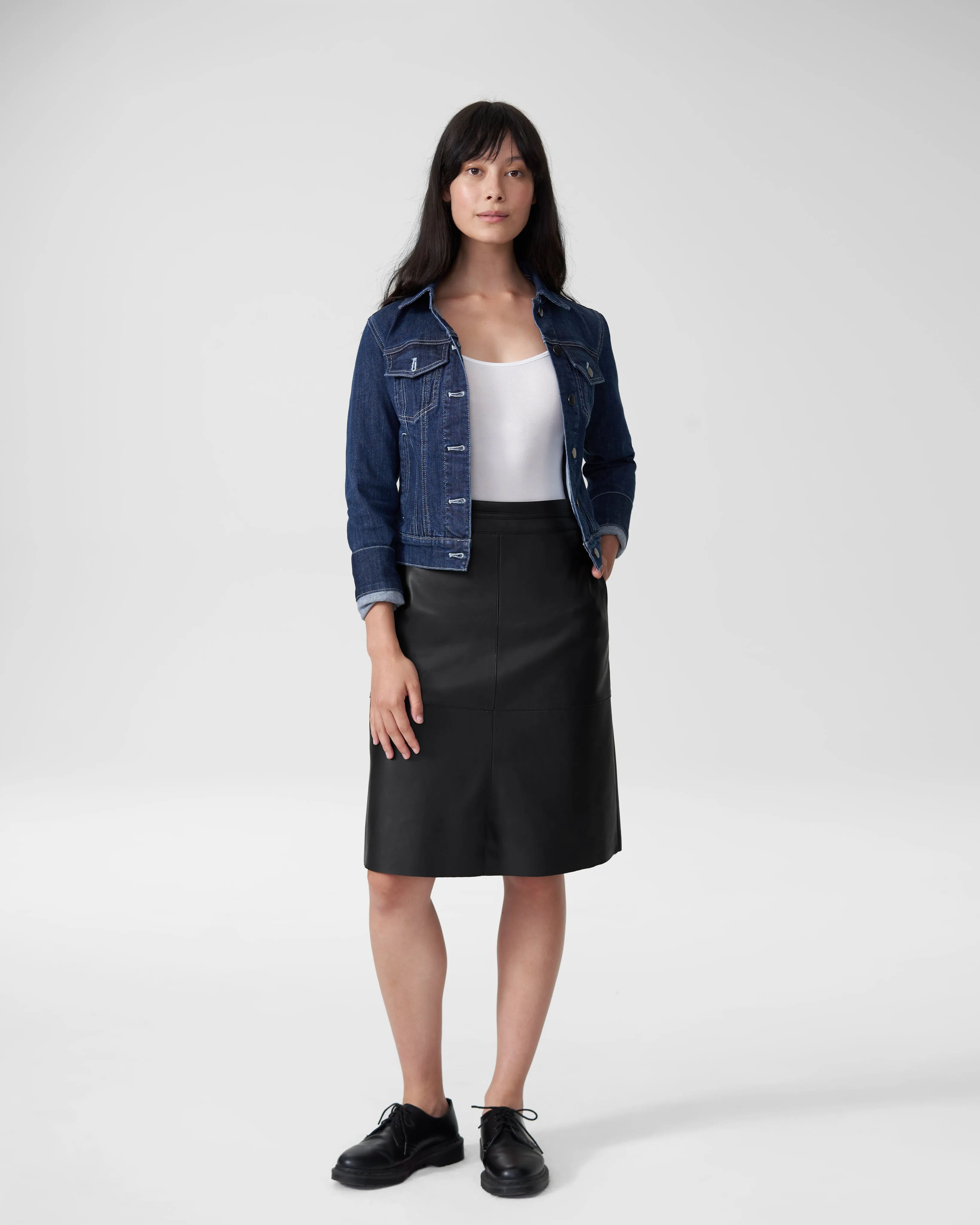 Taylor Vegan Leather Skirt - Black sold by Universal Standard