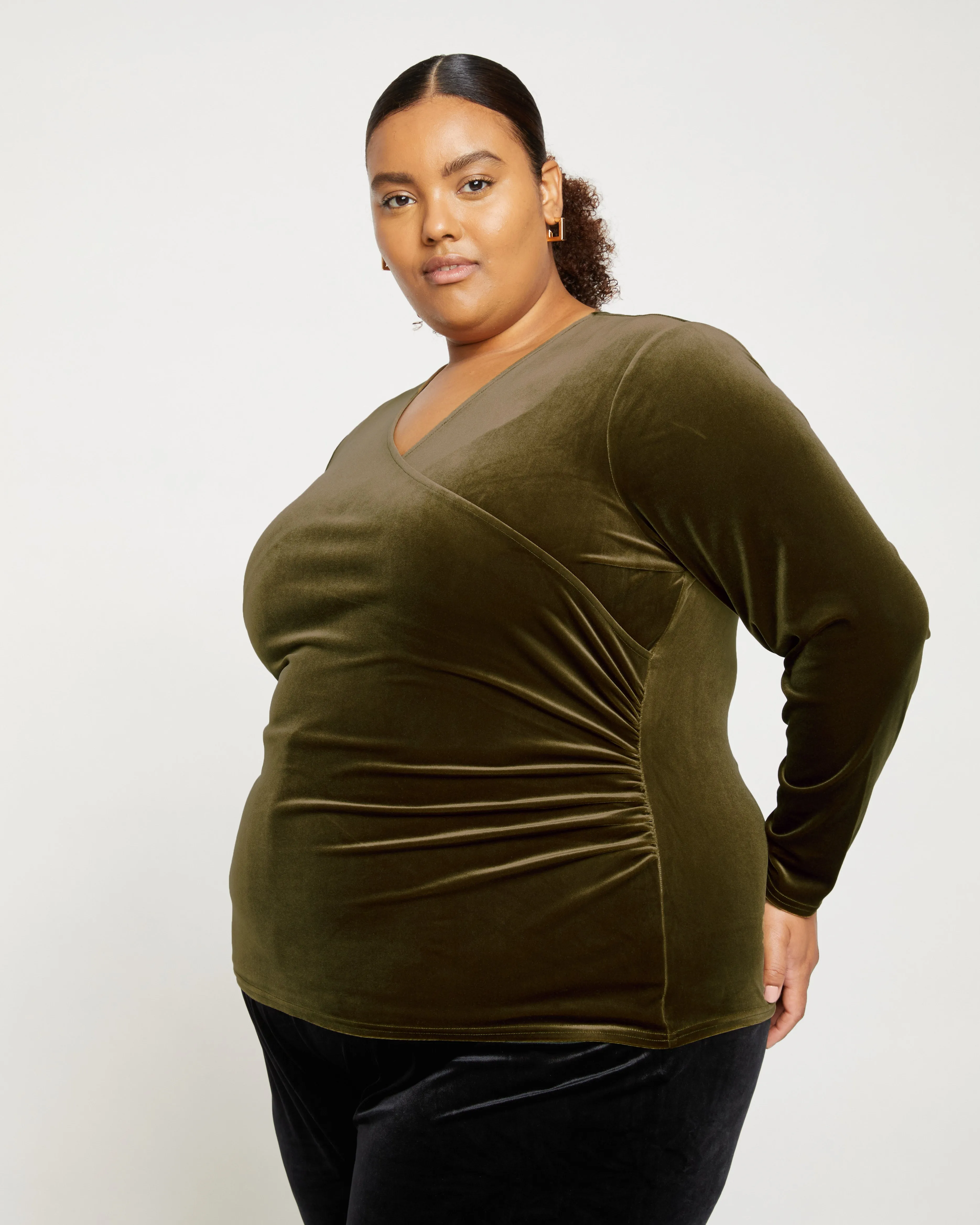 Glowy Velvet Cross Top - Golden Velvet sold by Universal Standard product image thumbnail 3