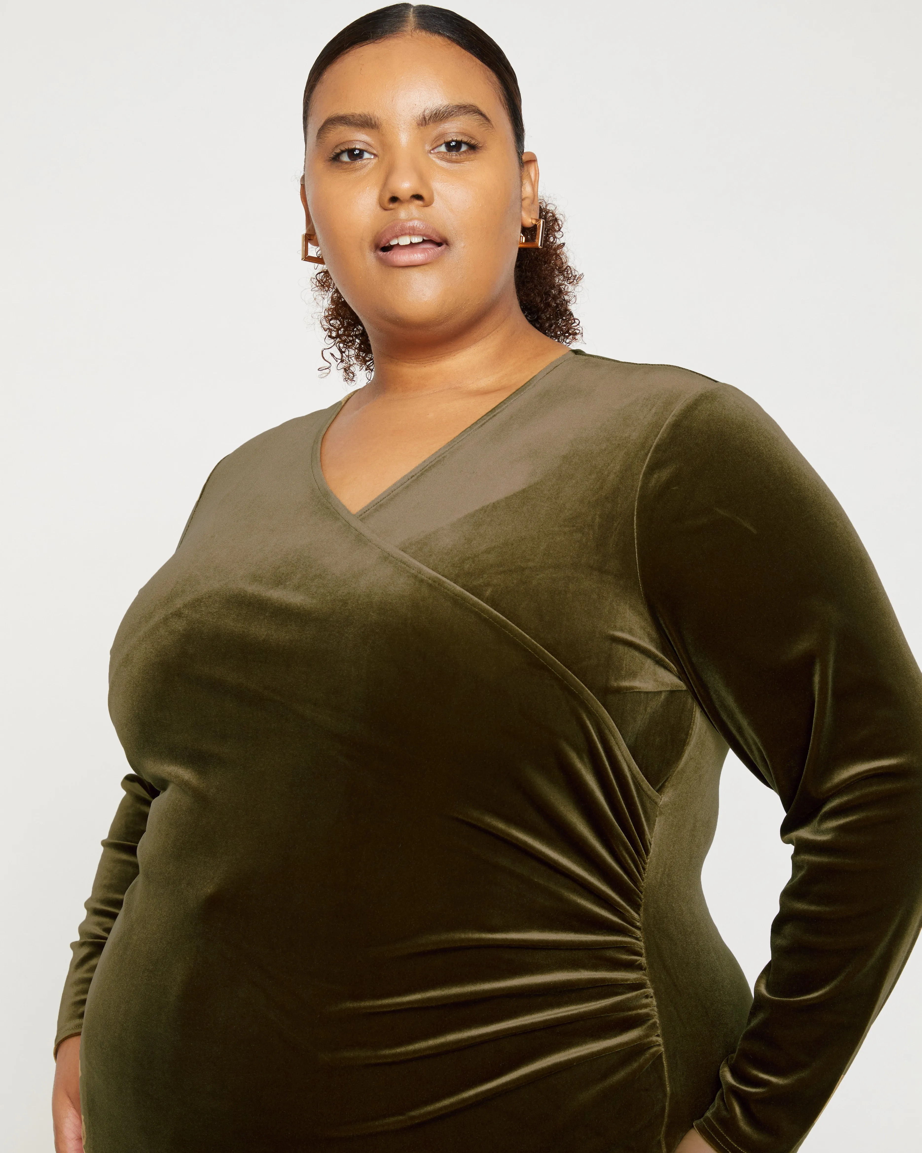 Glowy Velvet Cross Top - Golden Velvet sold by Universal Standard