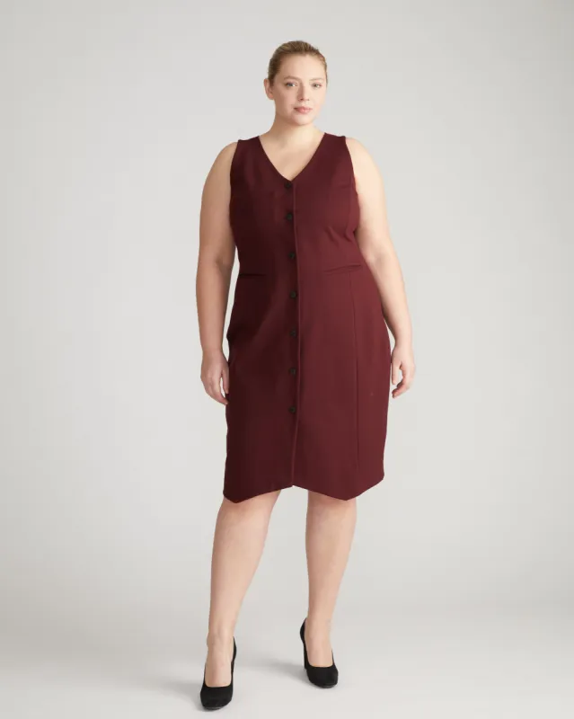 Prestige Ponte Gallery Dress - Black Cherry sold by Universal Standard