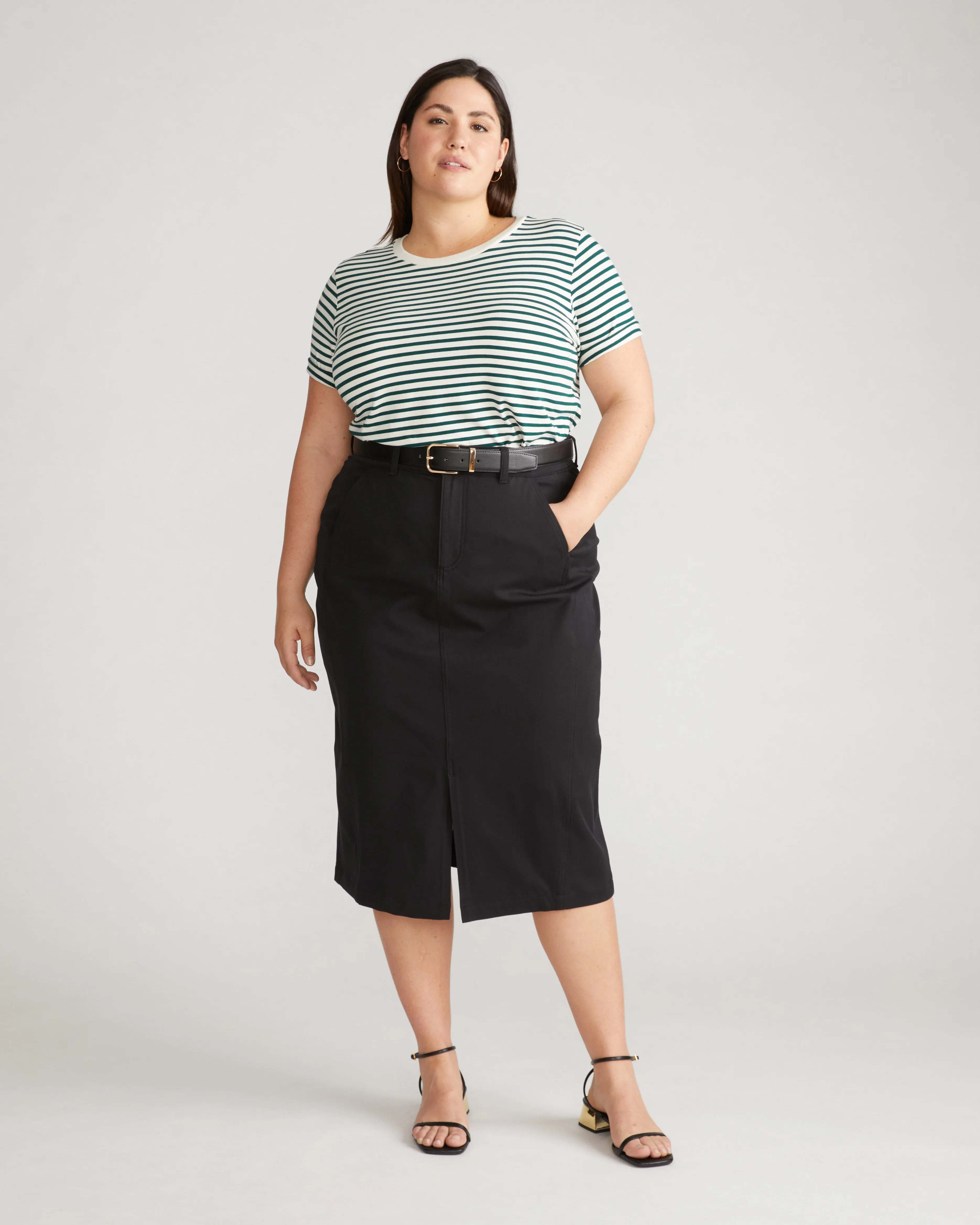 Tee Rex - Bone/Botanic Stripe sold by Universal Standard