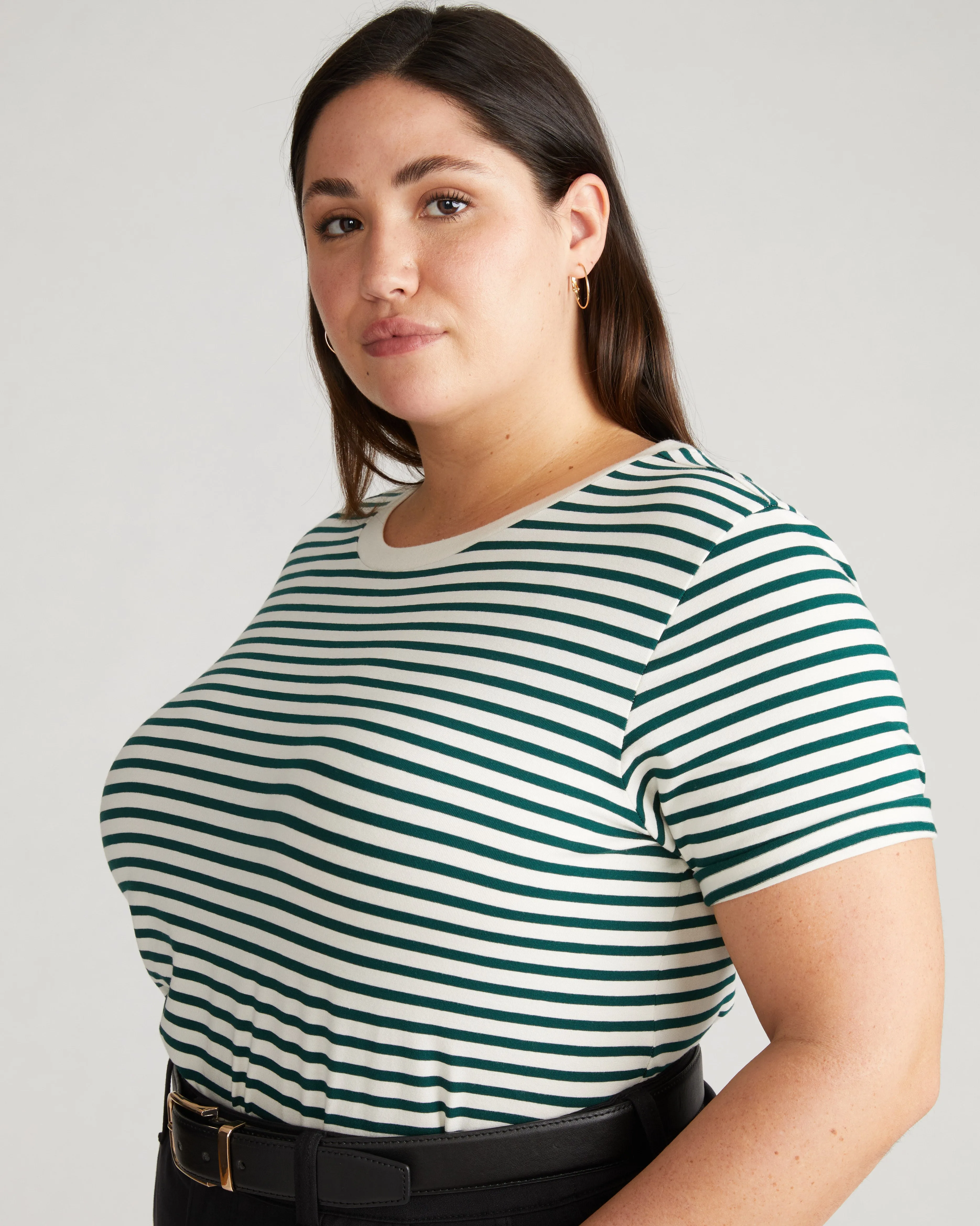 Tee Rex - Bone/Botanic Stripe sold by Universal Standard product image thumbnail 3