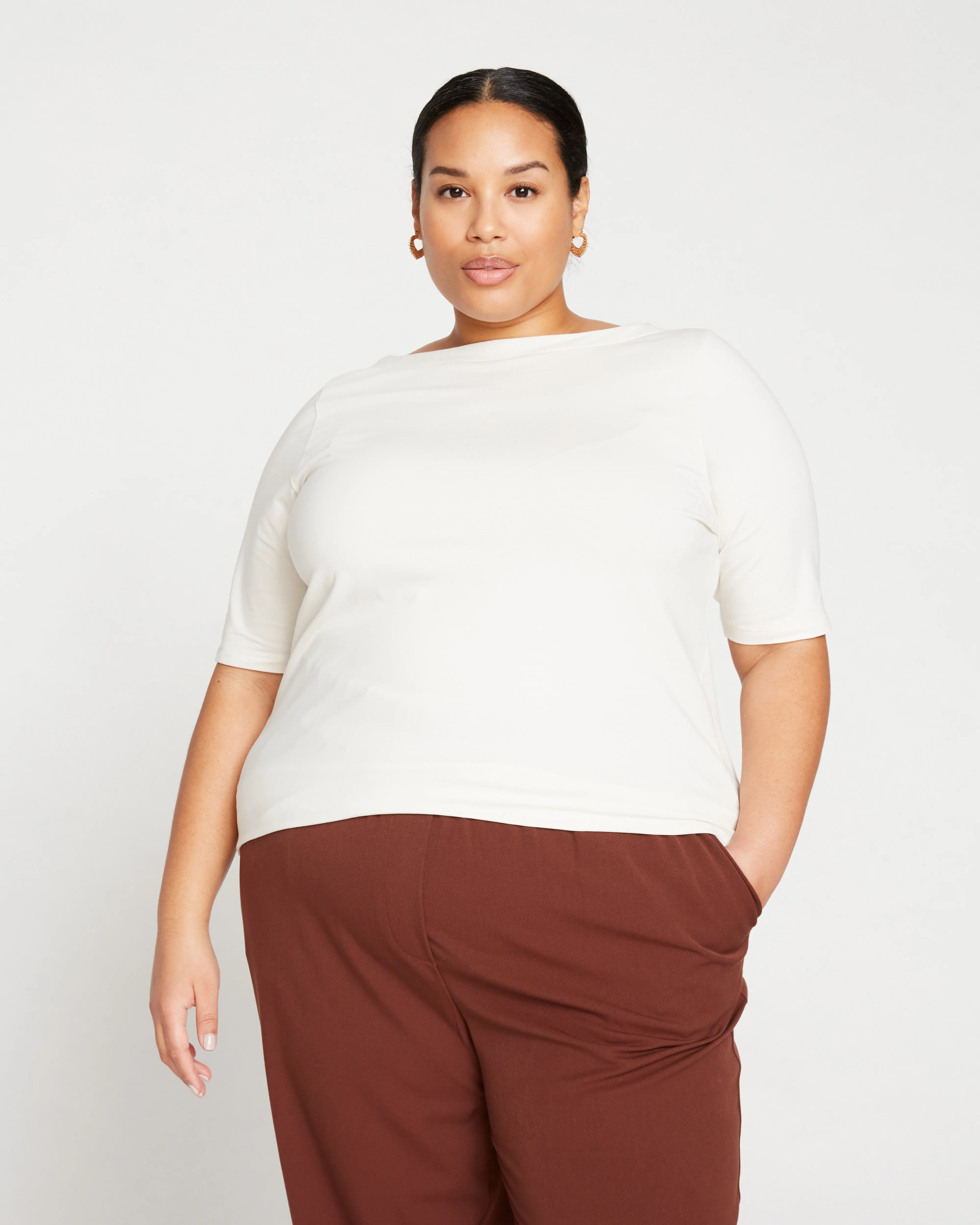 Bella Boatneck Tee - White sold by Universal Standard product image thumbnail 3