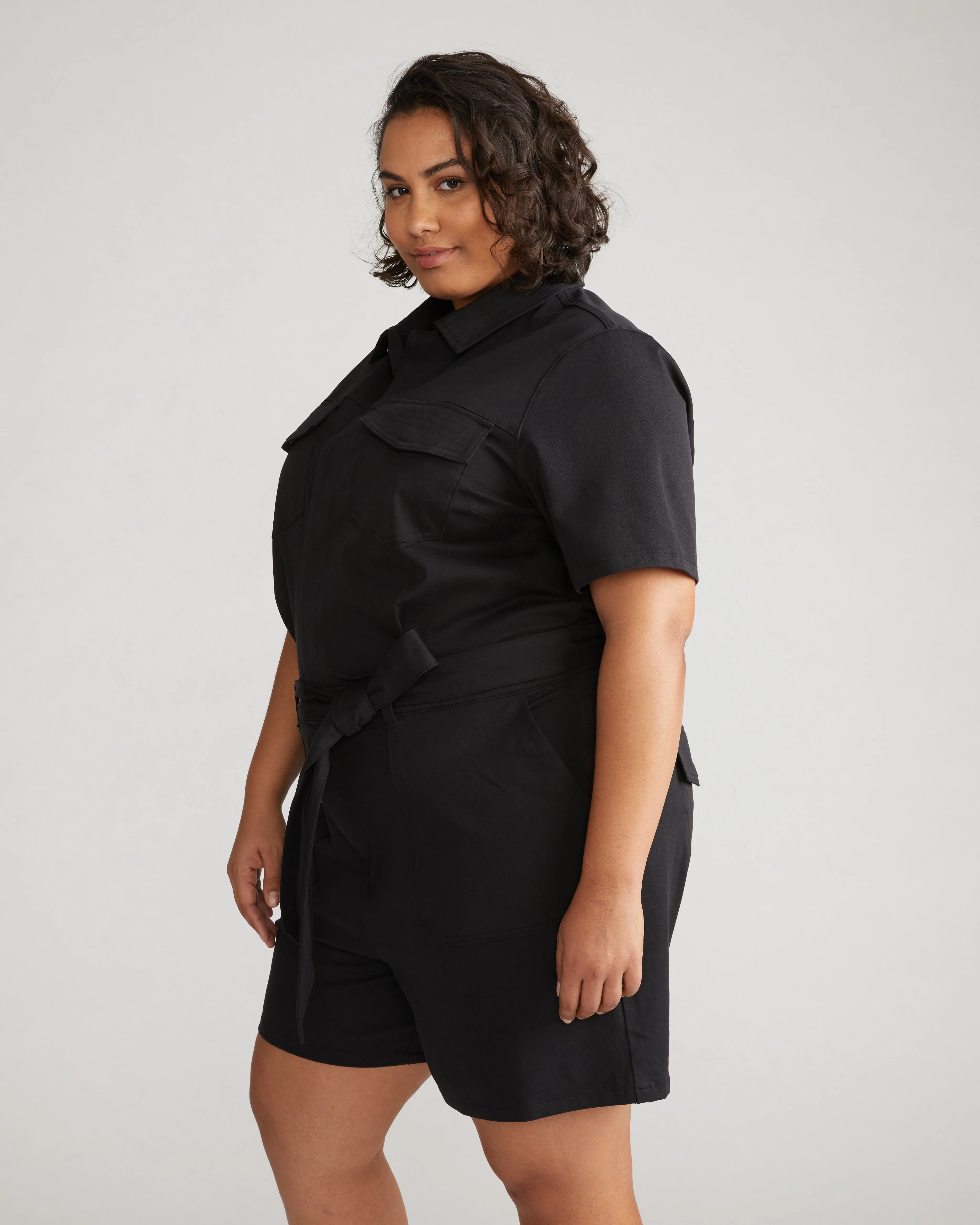 Stretch Twill Safari Romper - Black sold by Universal Standard product image thumbnail 2