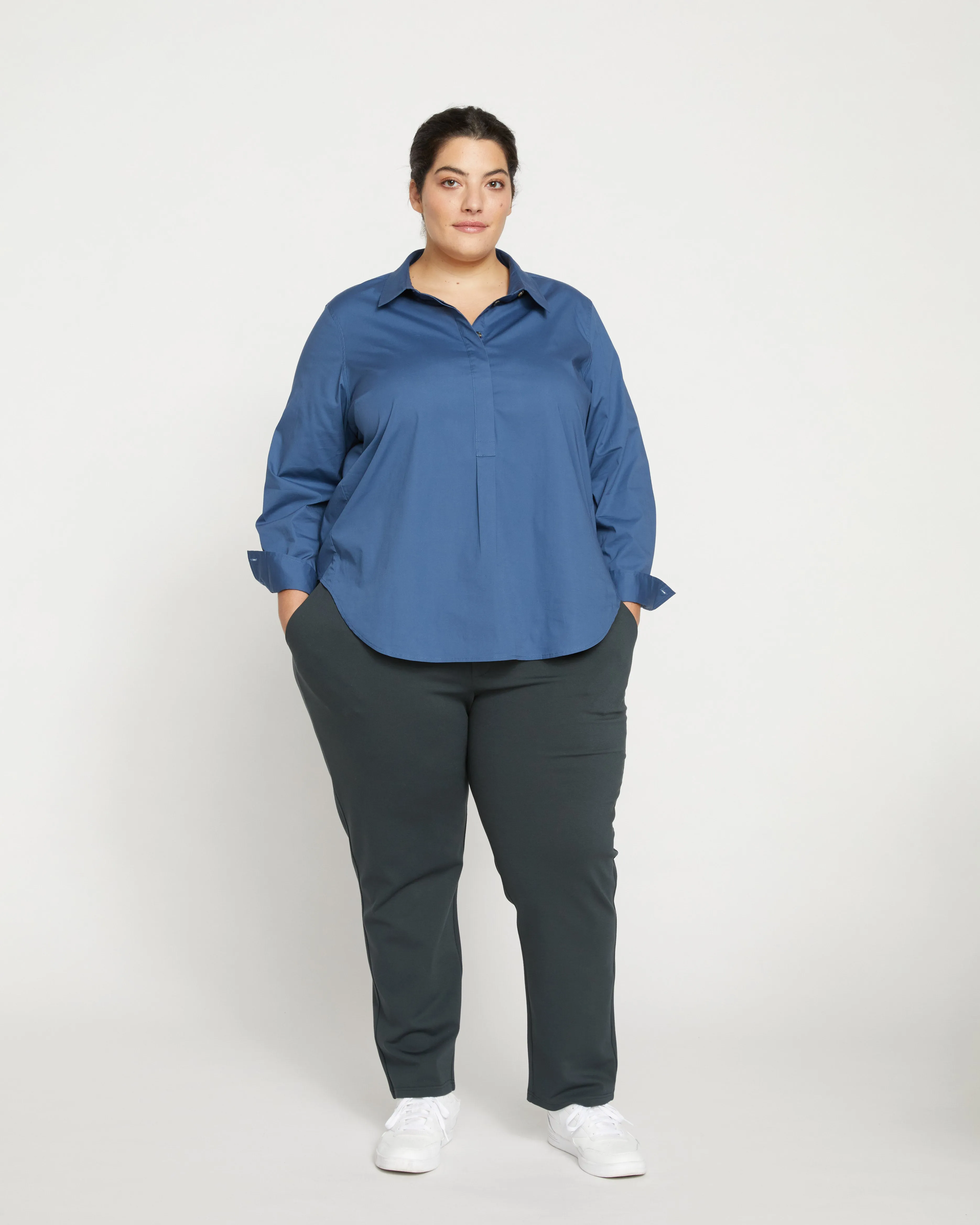 Elbe Popover Stretch Poplin Shirt Classic Fit - Bleu Scolaire sold by Universal Standard product image thumbnail 2