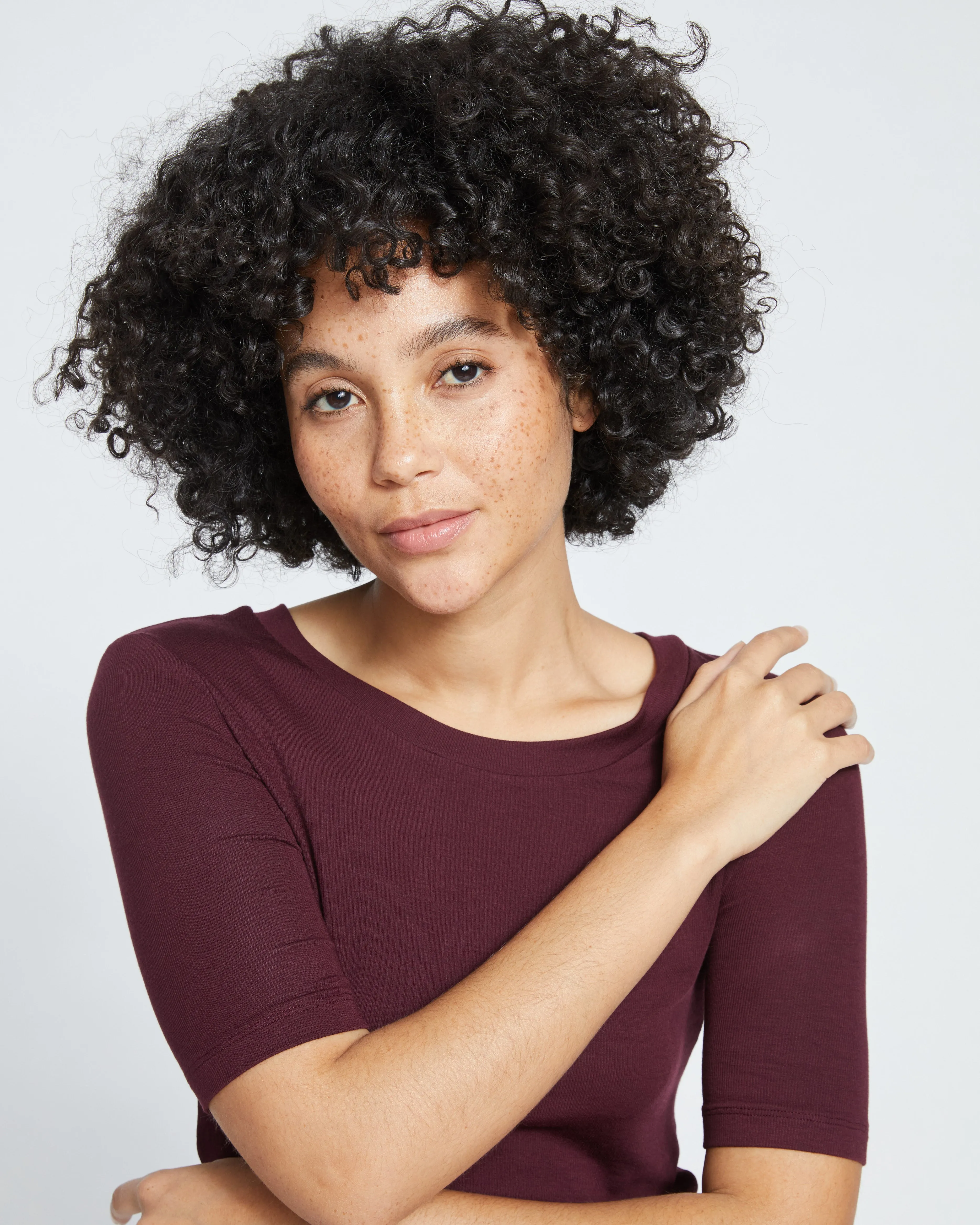 Foundation Short Sleeve Crew Neck Tee - Black Cherry sold by Universal Standard product image thumbnail 2