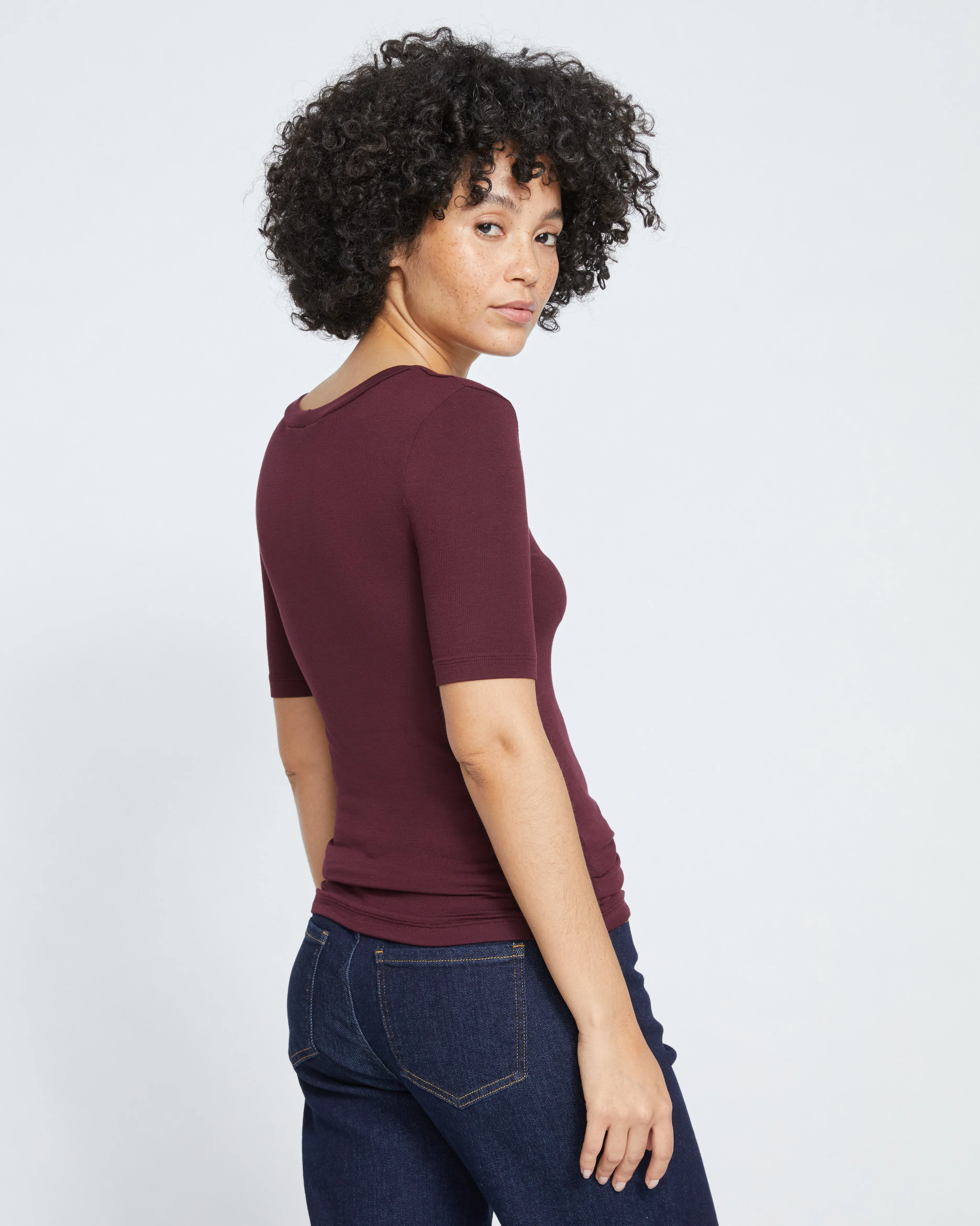 Foundation Short Sleeve Crew Neck Tee - Black Cherry sold by Universal Standard product image thumbnail 4