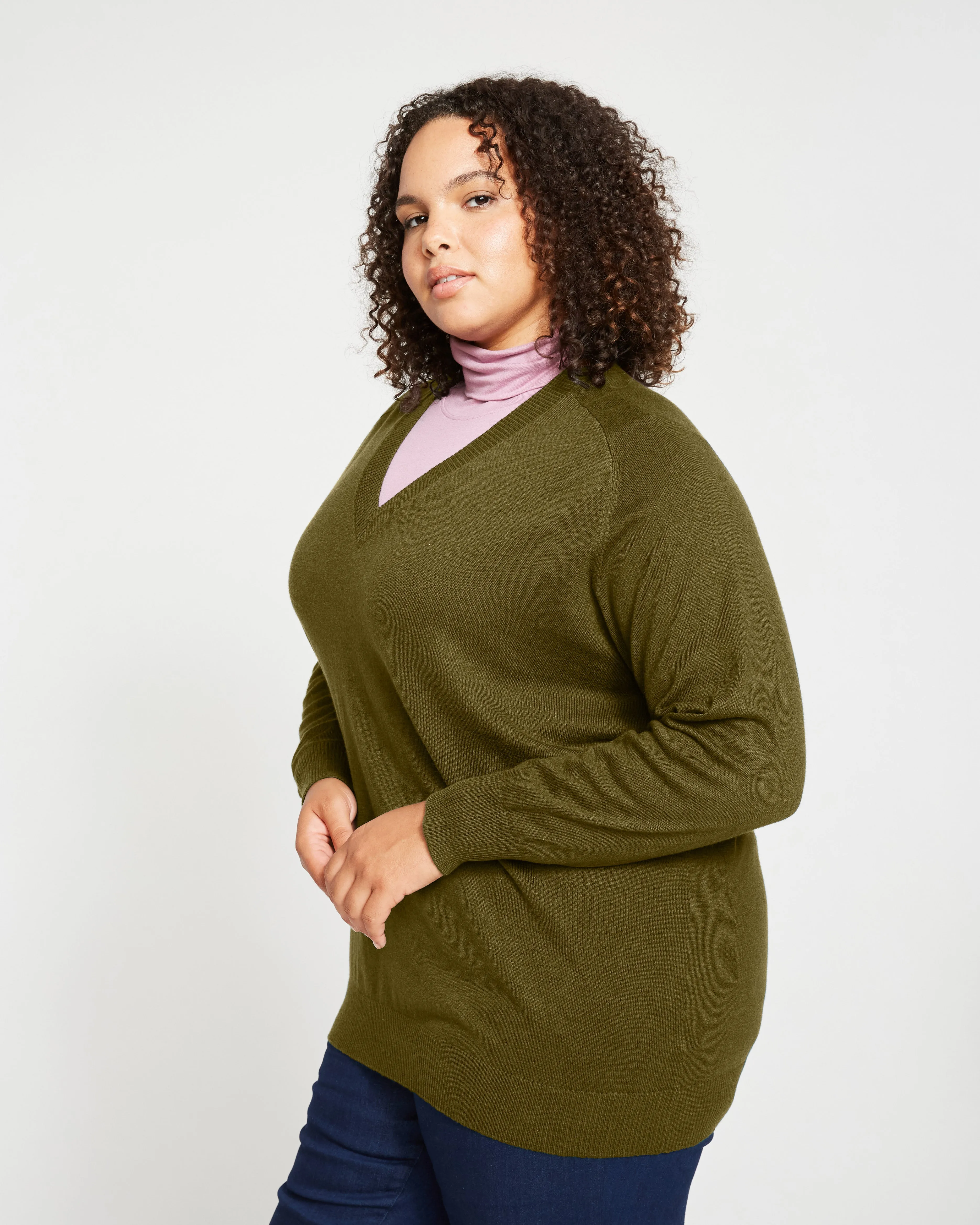 Eco Relaxed Core V Neck Sweater - Castelvetrano sold by Universal Standard product image thumbnail 3