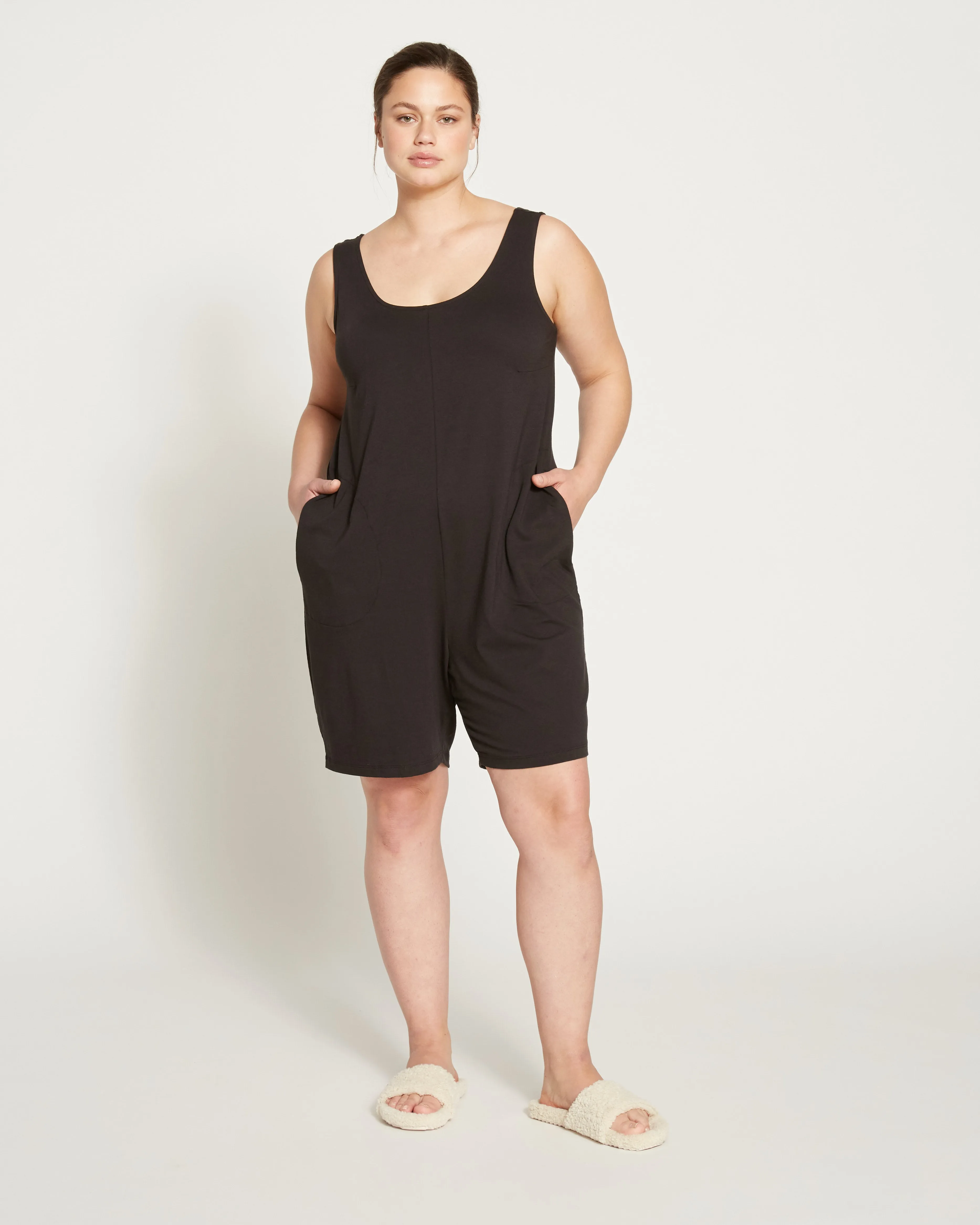 Jersey Leisure Romper - Black sold by Universal Standard